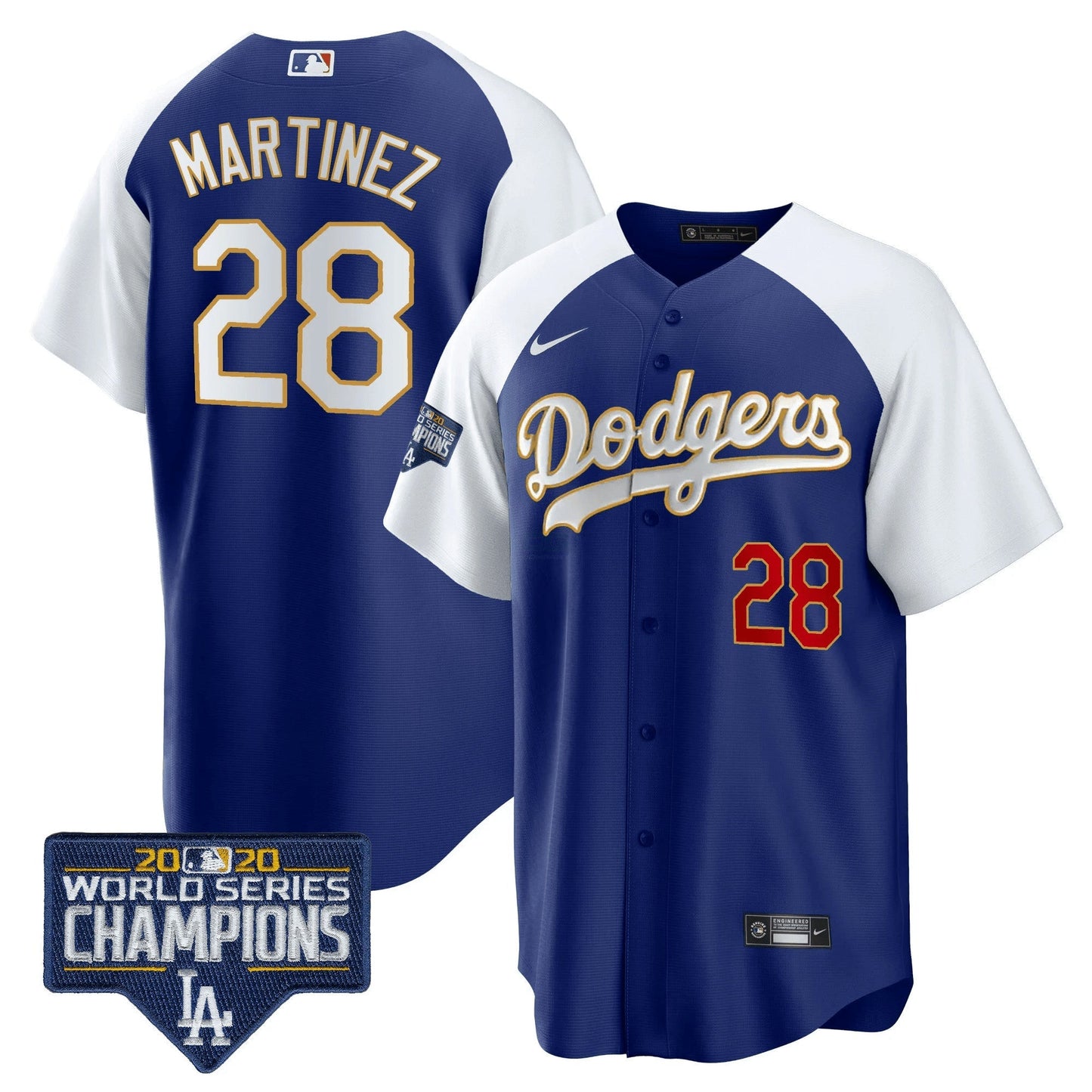 Camisa MLB Men’s World Series Champions Patch Cool Base Dourada Trim Jersey