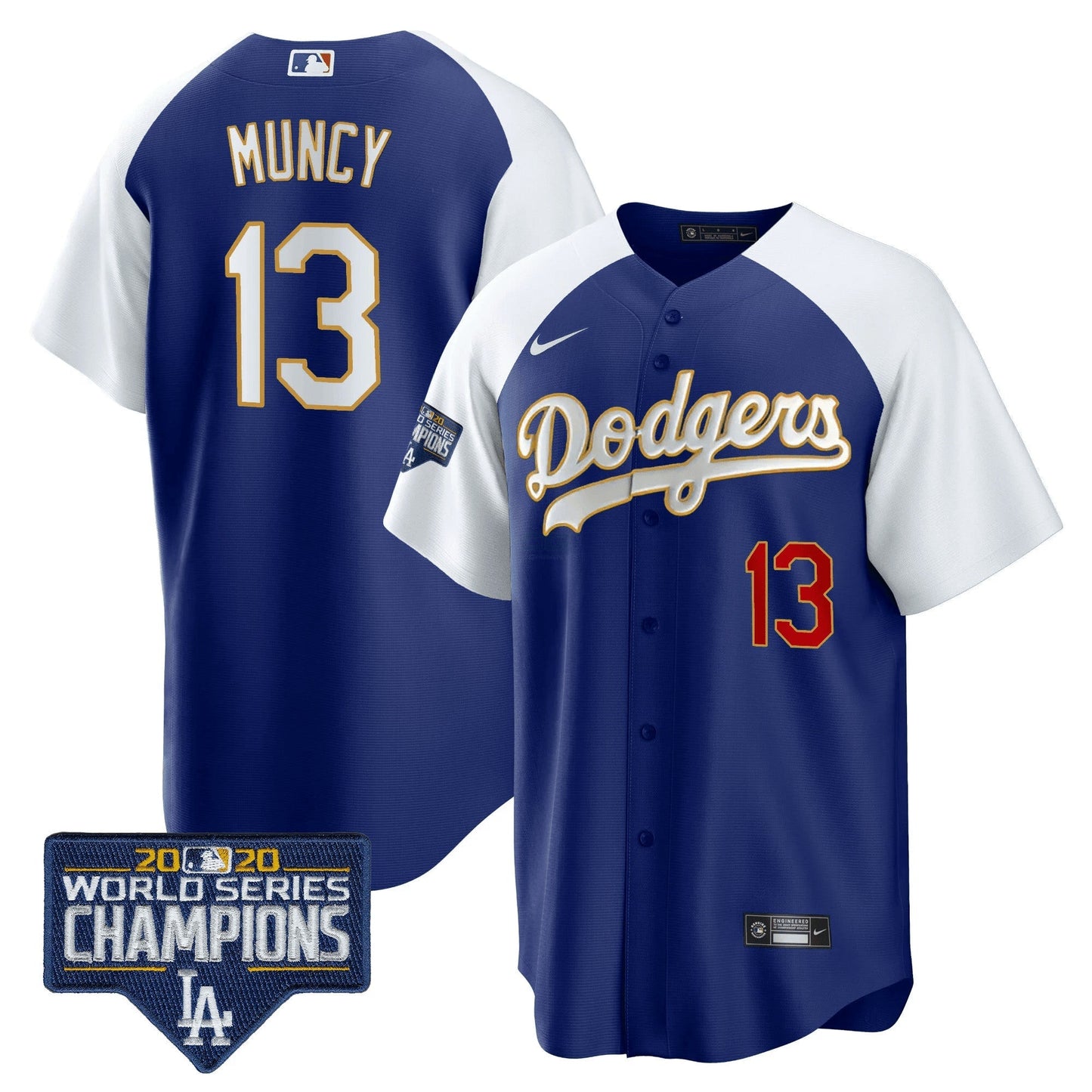 Camisa MLB Men’s World Series Champions Patch Cool Base Dourada Trim Jersey