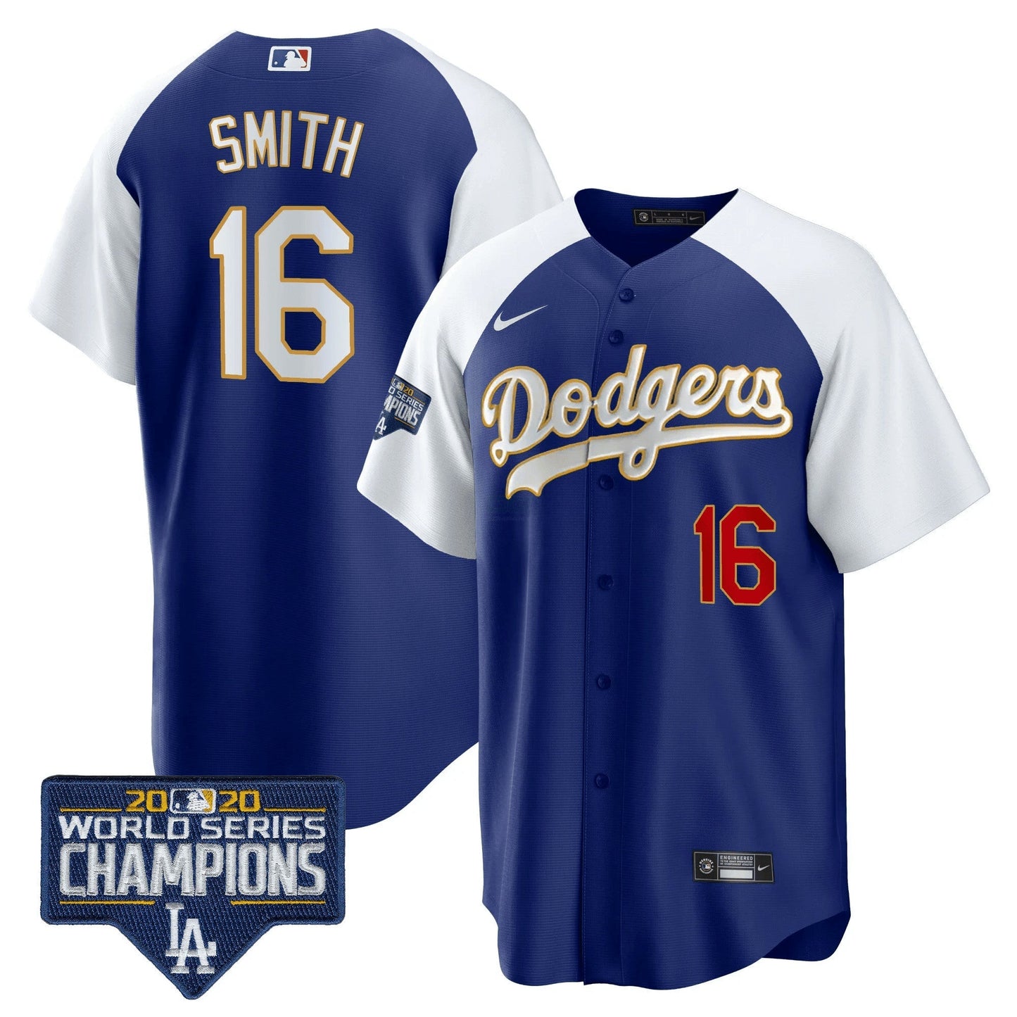 Camisa MLB Men’s World Series Champions Patch Cool Base Dourada Trim Jersey