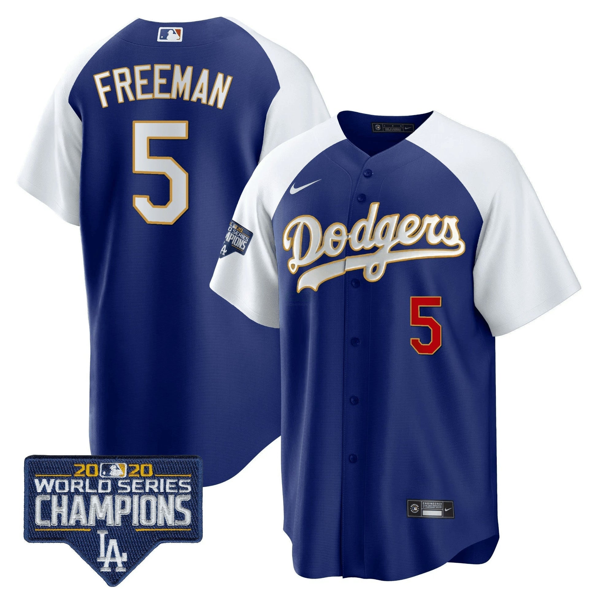 Camisa MLB Men’s World Series Champions Patch Cool Base Dourada Trim Jersey