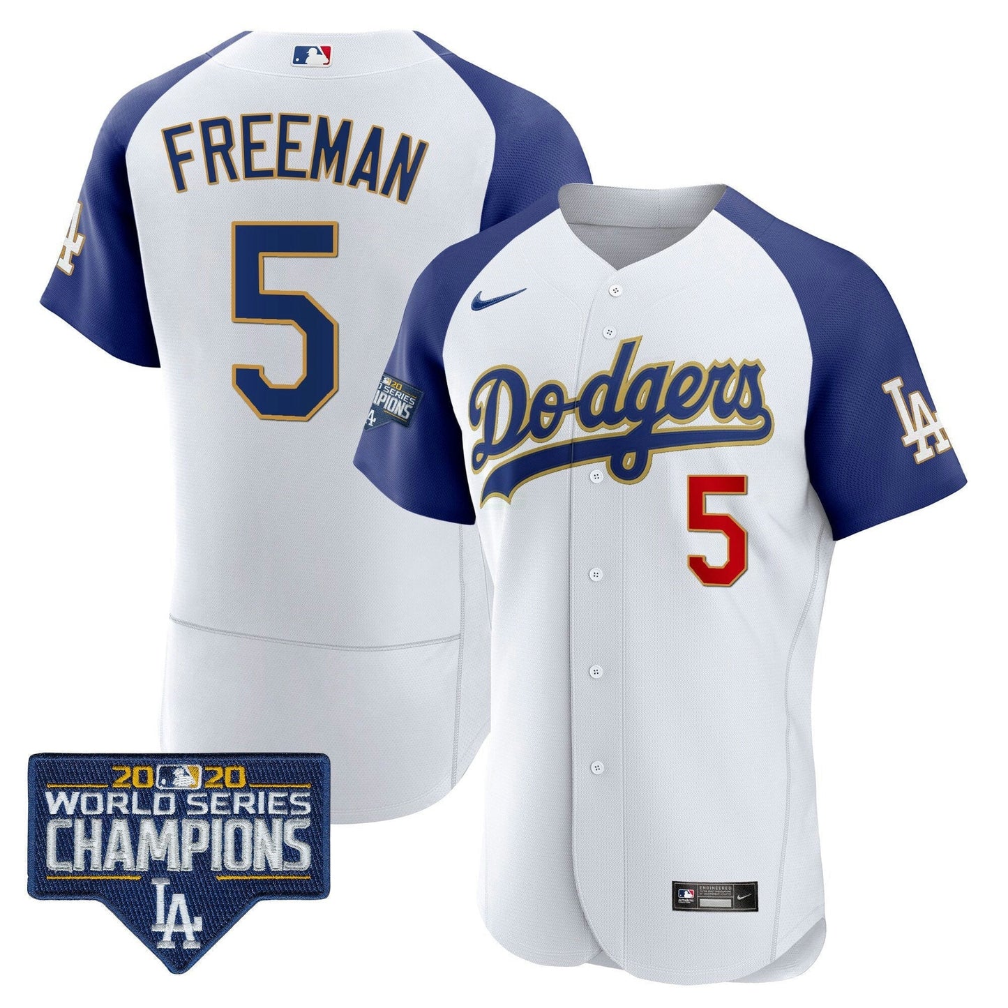 Camisa MLB Men’s World Series Champions Patch Flex Base Dourada Trim Jersey