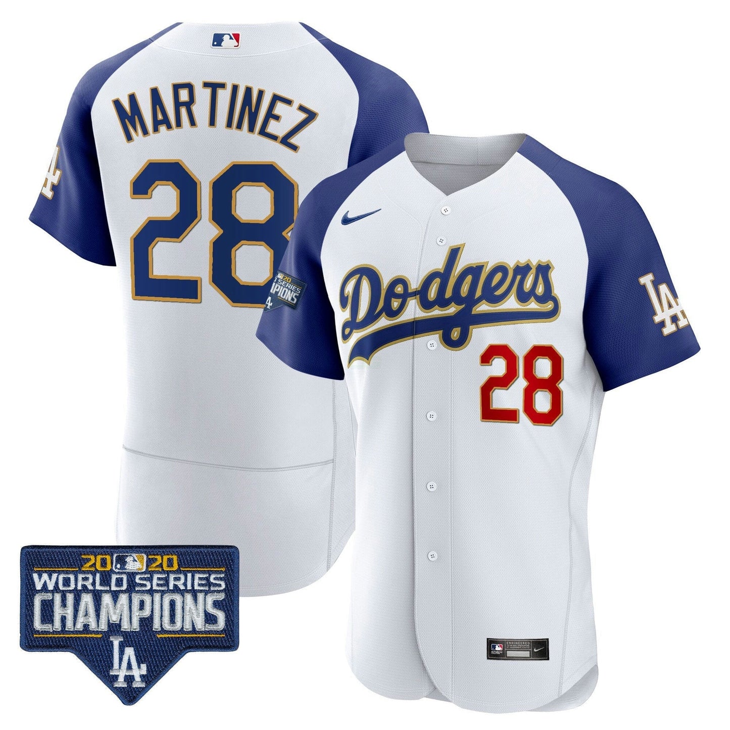 Camisa MLB Men’s World Series Champions Patch Flex Base Dourada Trim Jersey