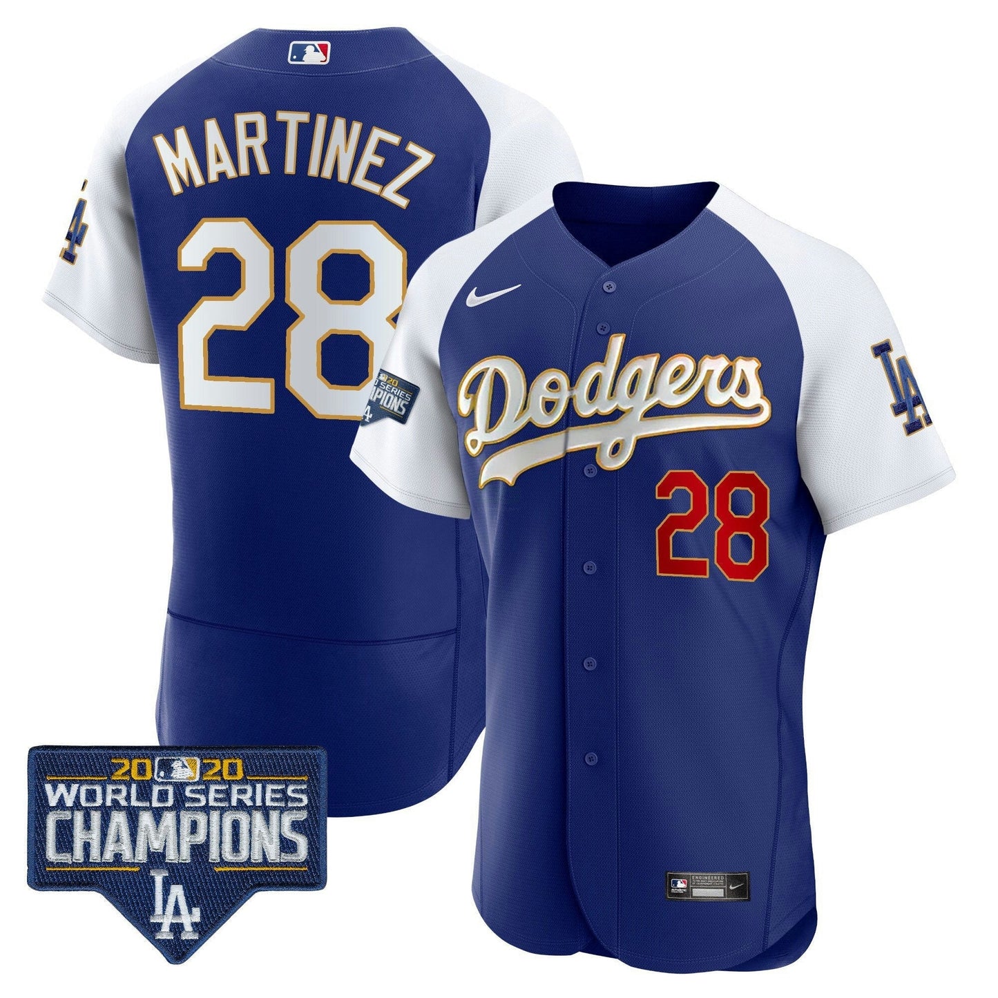Camisa MLB Men’s World Series Champions Patch Flex Base Dourada Trim Jersey