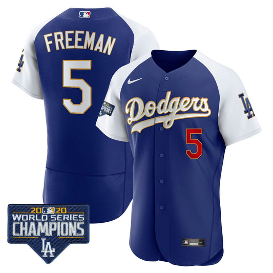 Camisa MLB Men’s World Series Champions Patch Flex Base Dourada Trim Jersey