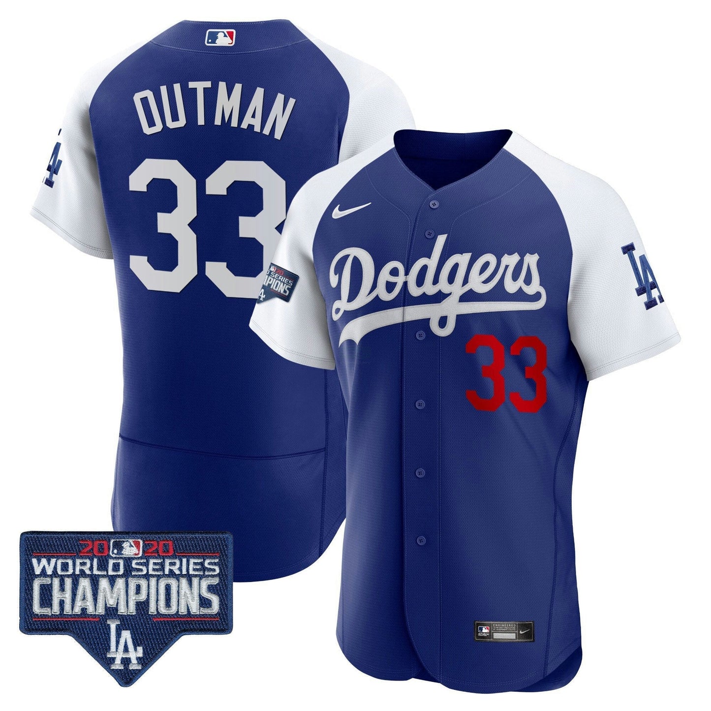 Camisa MLB Men’s World Series Champions Patch Flex Base Jersey