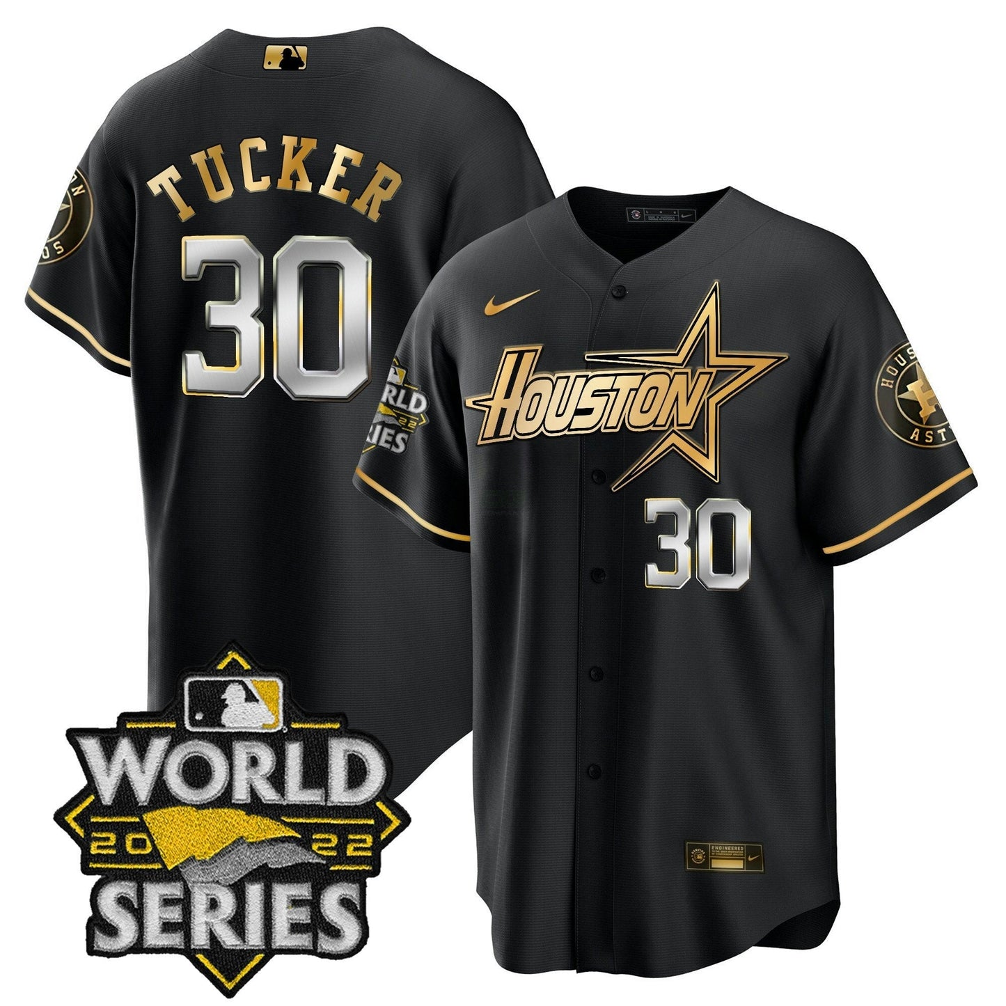 Camisa MLB Men’s World Series Preta Dourada Special Jersey