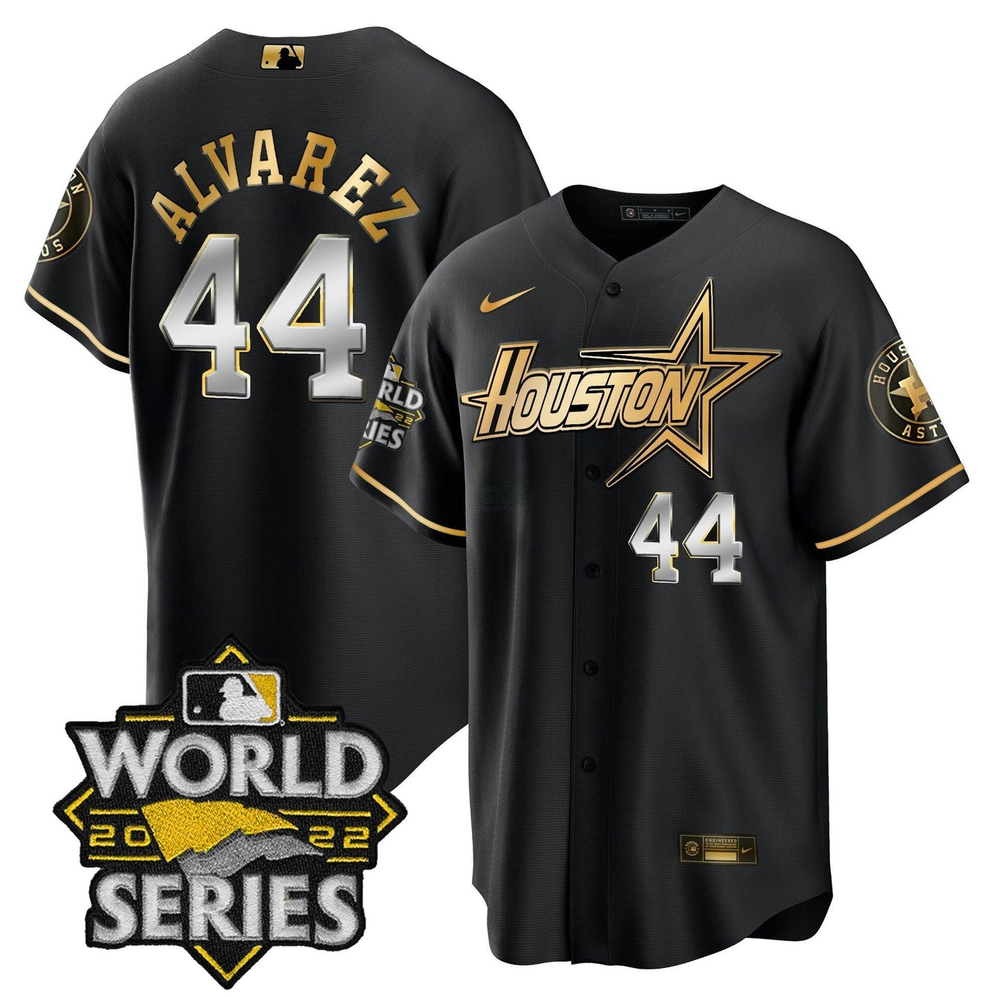 Camisa MLB Men’s World Series Preta Dourada Special Jersey