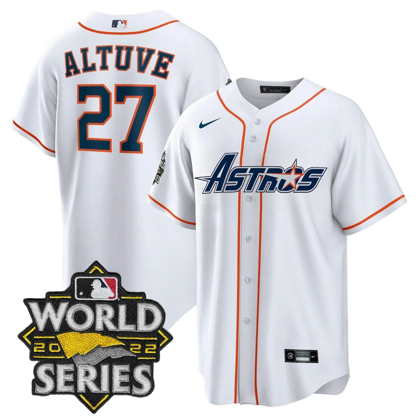 Camisa MLB Men’s World Series & Throwback Patch Dourada Jersey