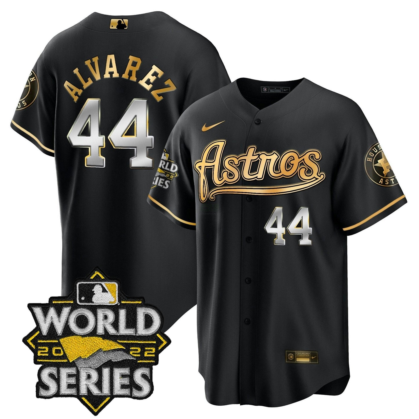 Camisa MLB Men’s World Series & Throwback Patch Dourada Jersey V2