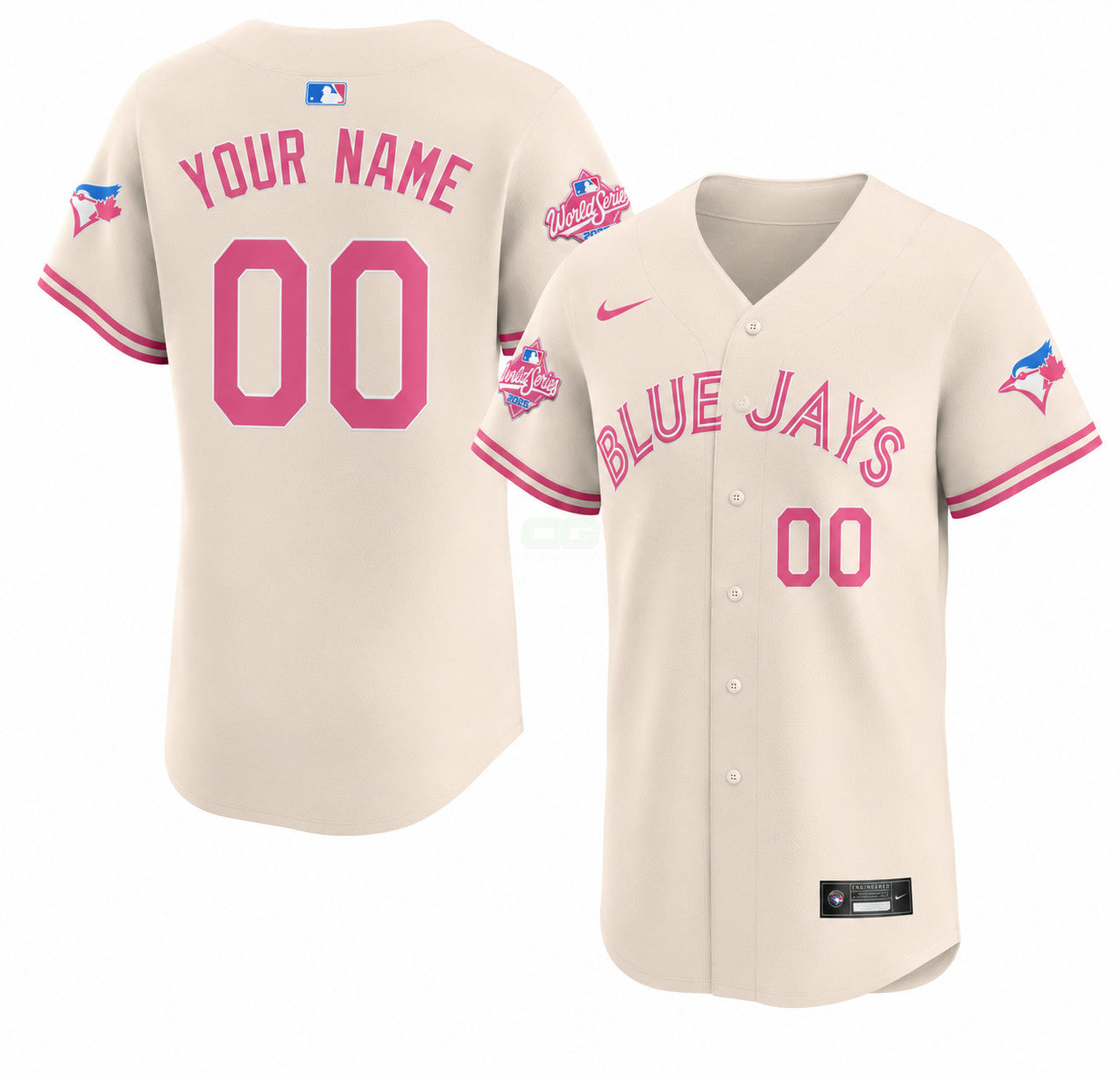 Camisa MLB Toronto Blue Jays Mens Toronto Bubble Gum 2025 World Series Vapor Premier Limited Jersey
