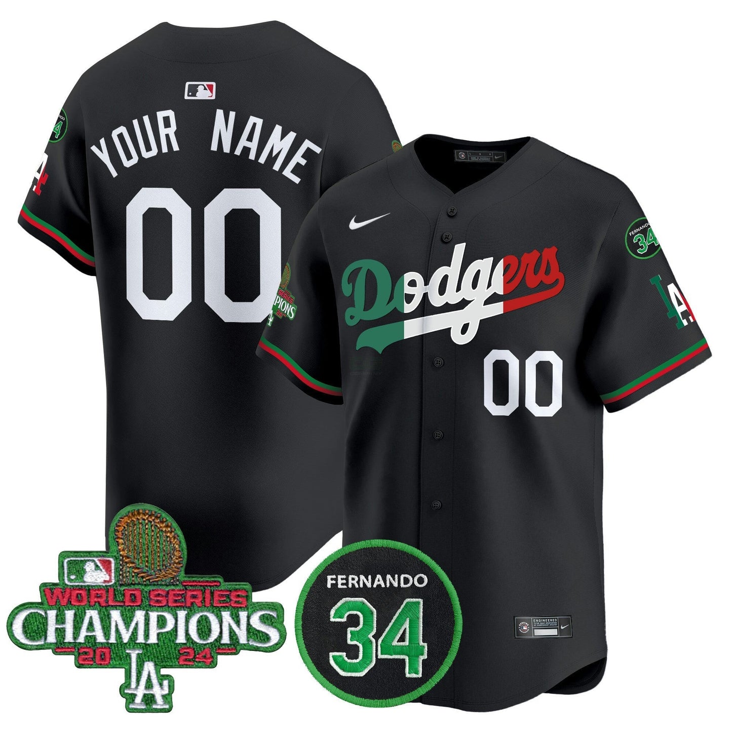 Camisa MLB Mexico 2024 World Series Champions Patch Vapor Premier Limited Jersey V3