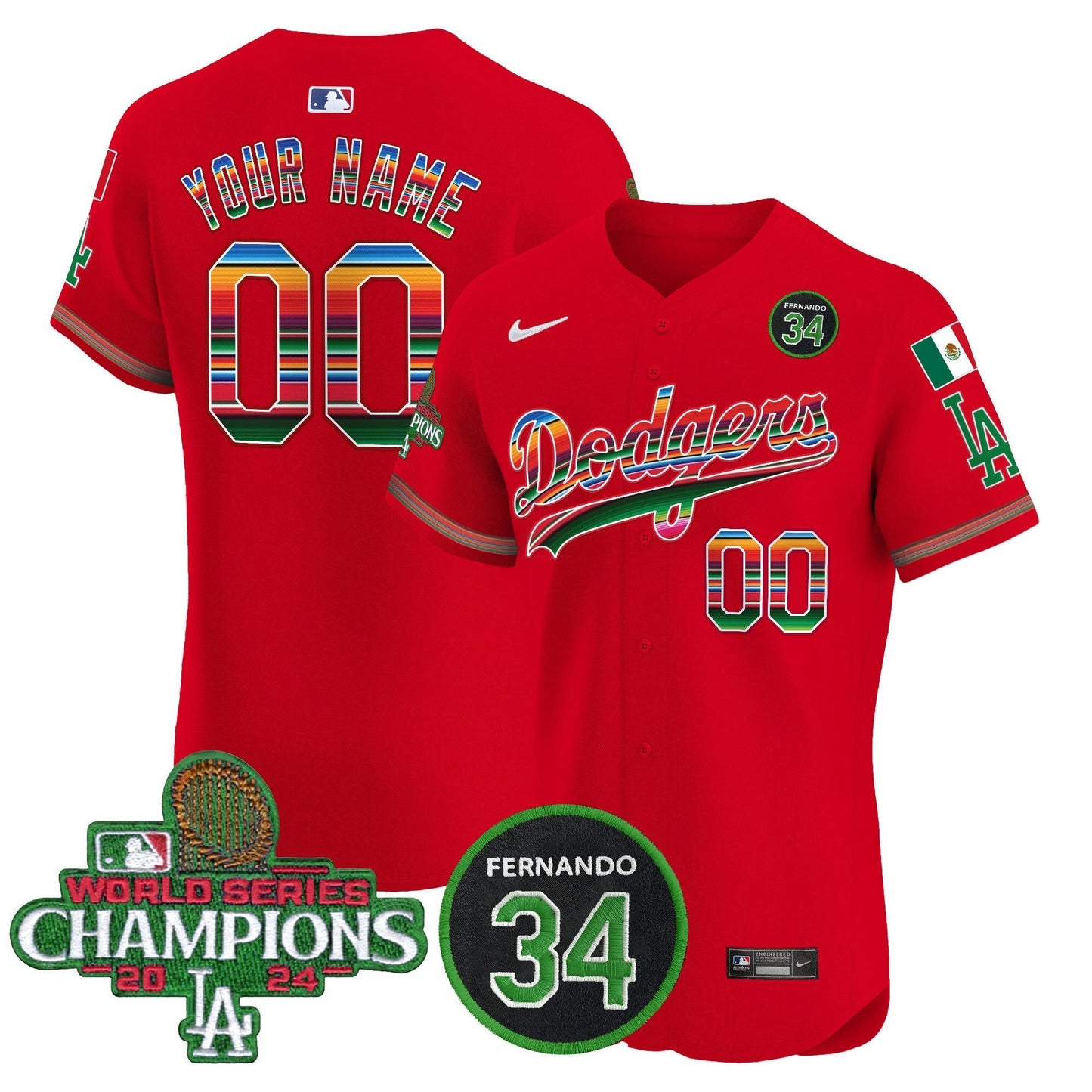 Camisa MLB Mexico 2024 World Series Champions Vapor Premier Elite Jersey V2