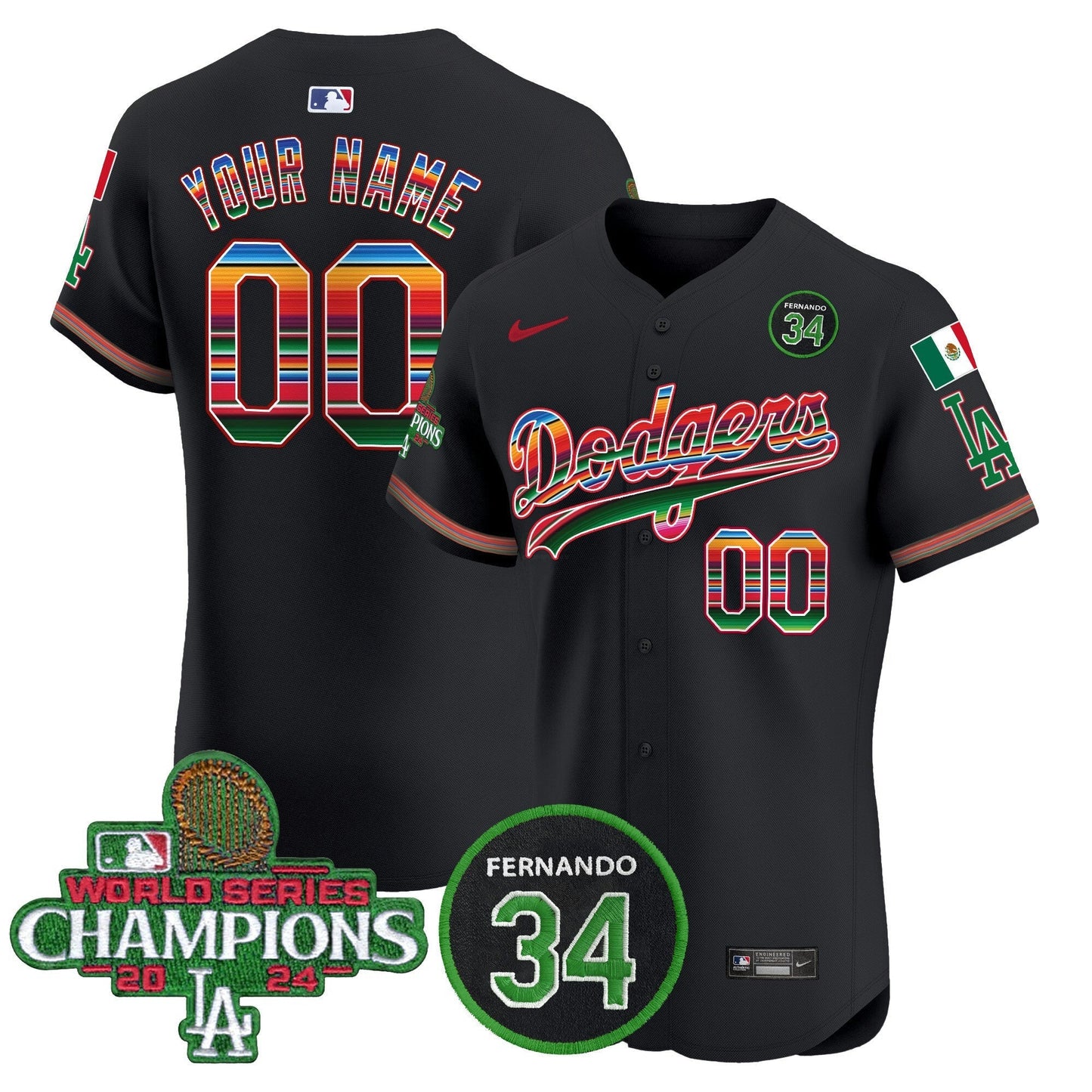 Camisa MLB Mexico 2024 World Series Champions Vapor Premier Elite Jersey V2
