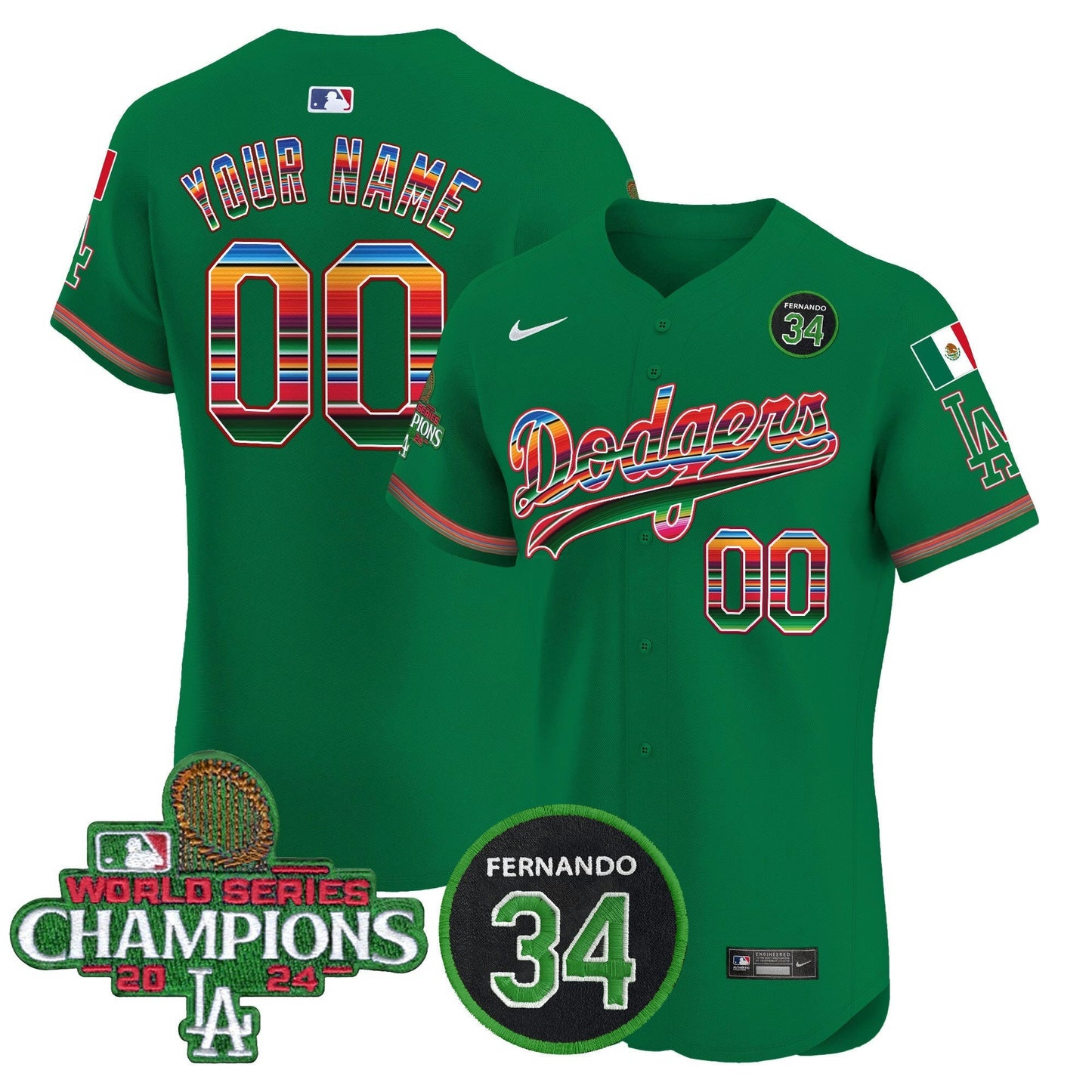Camisa MLB Mexico 2024 World Series Champions Vapor Premier Elite Jersey V2