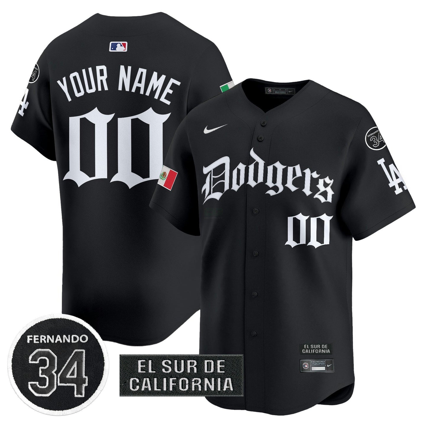 Camisa MLB Mexico 2025 LA Gothic Style Vapor Premier Limited Jersey V2