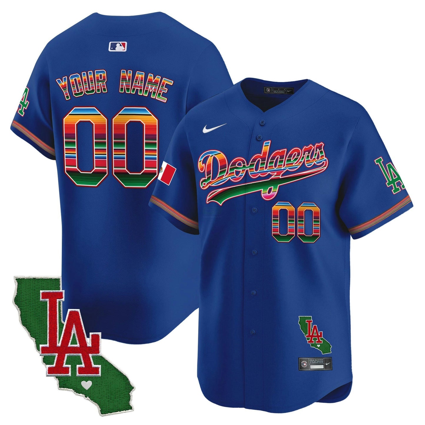 Camisa MLB Los Angeles Dodgers Mexico California Patch Vapor Premier Limited Jersey