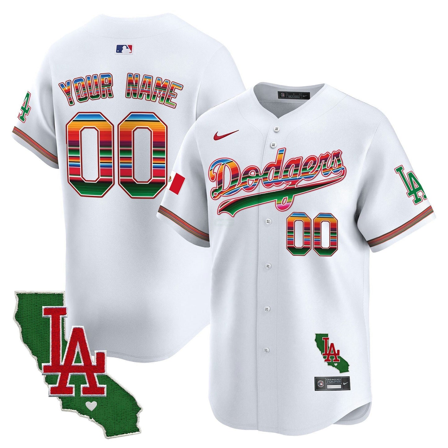 Camisa MLB Los Angeles Dodgers Mexico California Patch Vapor Premier Limited Jersey