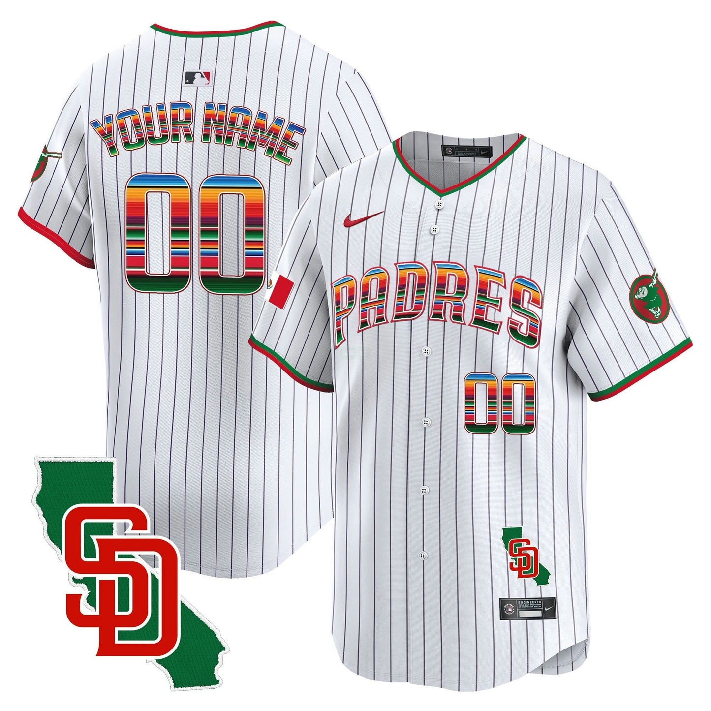 Camisa MLB San Diego Padres Mexico California Patch Vapor Premier Limited Jersey