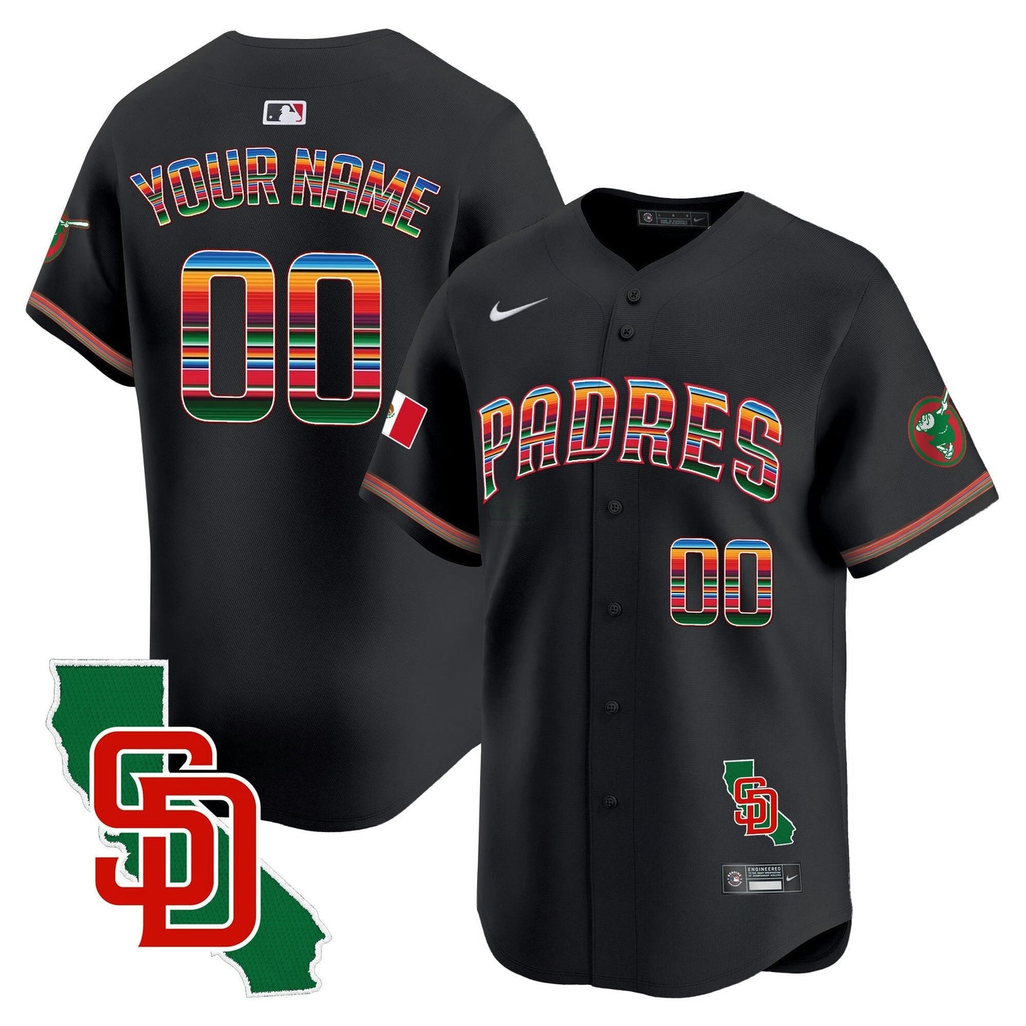 Camisa MLB San Diego Padres Mexico California Patch Vapor Premier Limited Jersey
