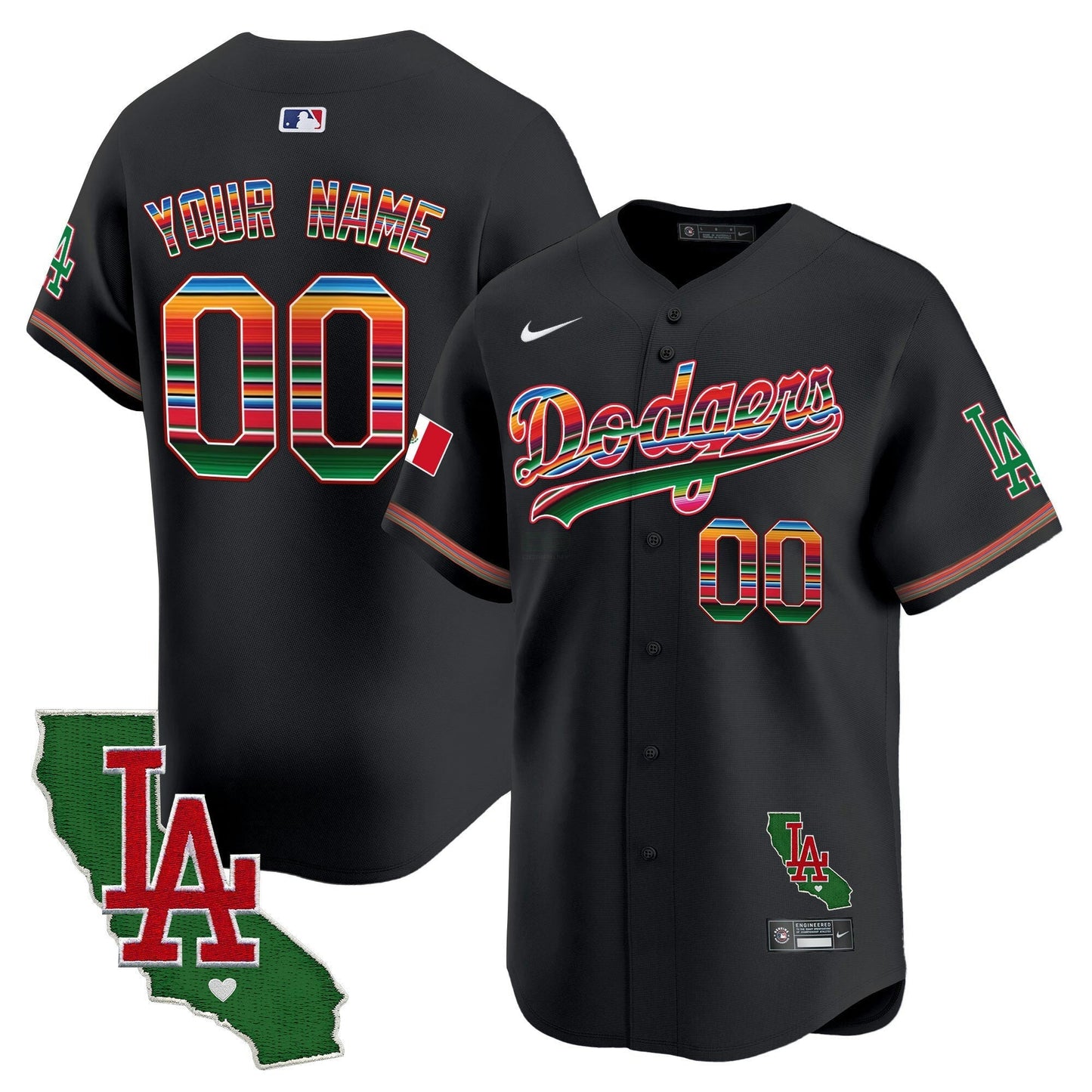 Camisa MLB Los Angeles Dodgers Mexico California Patch Vapor Premier Limited Jersey