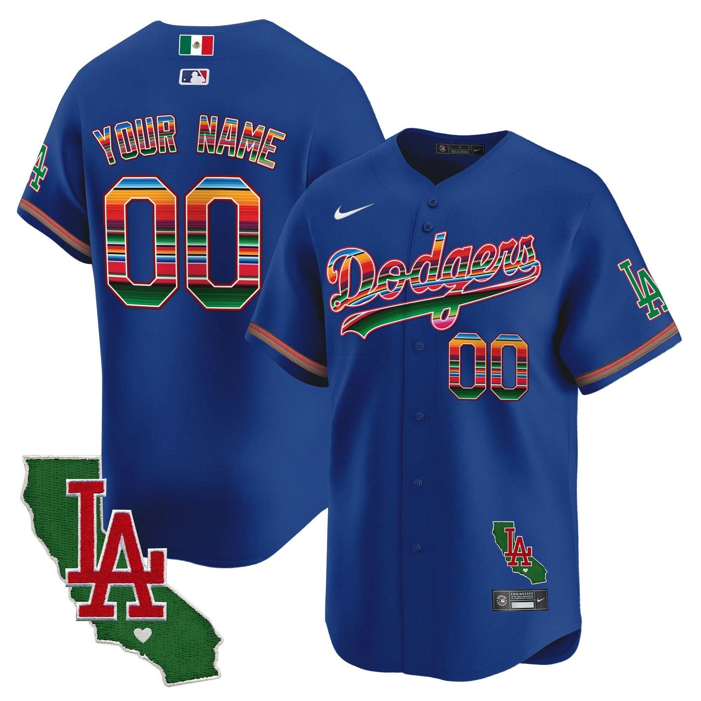 Camisa MLB Los Angeles Dodgers Mexico California Patch Vapor Premier Limited Jersey V2