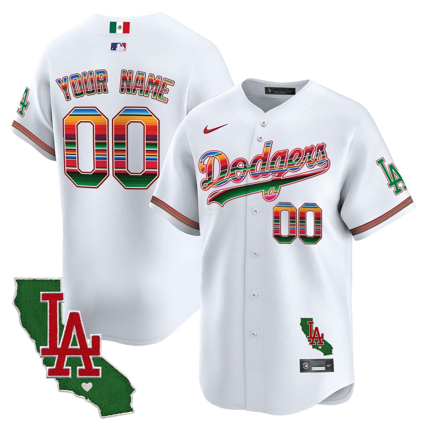 Camisa MLB Los Angeles Dodgers Mexico California Patch Vapor Premier Limited Jersey V2