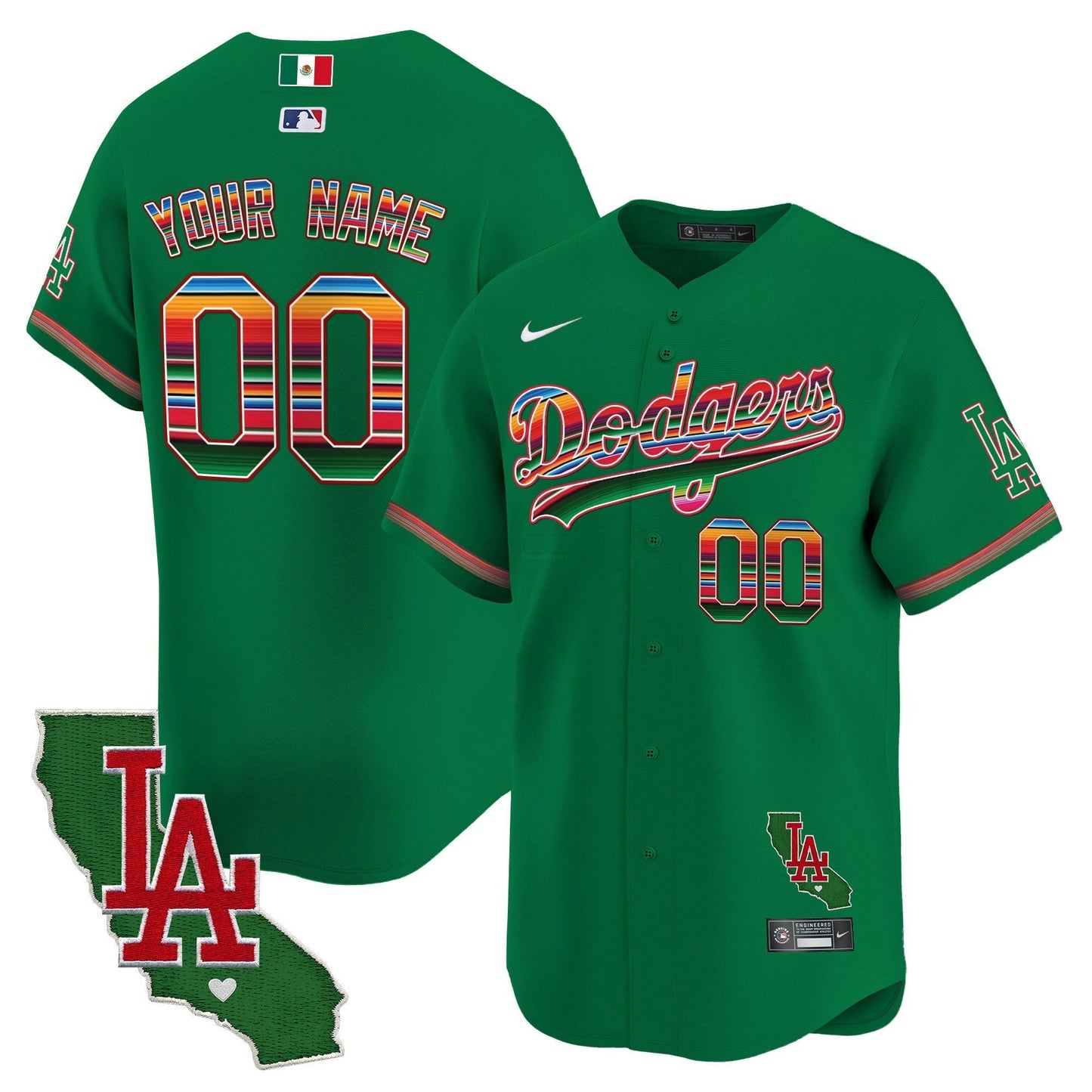 Camisa MLB Los Angeles Dodgers Mexico California Patch Vapor Premier Limited Jersey V2
