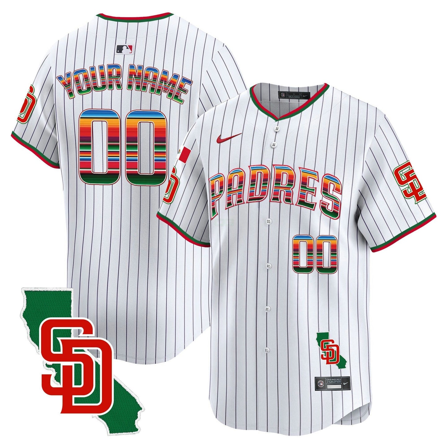 Camisa MLB San Diego Padres Mexico California Patch Vapor Premier Limited Jersey V3