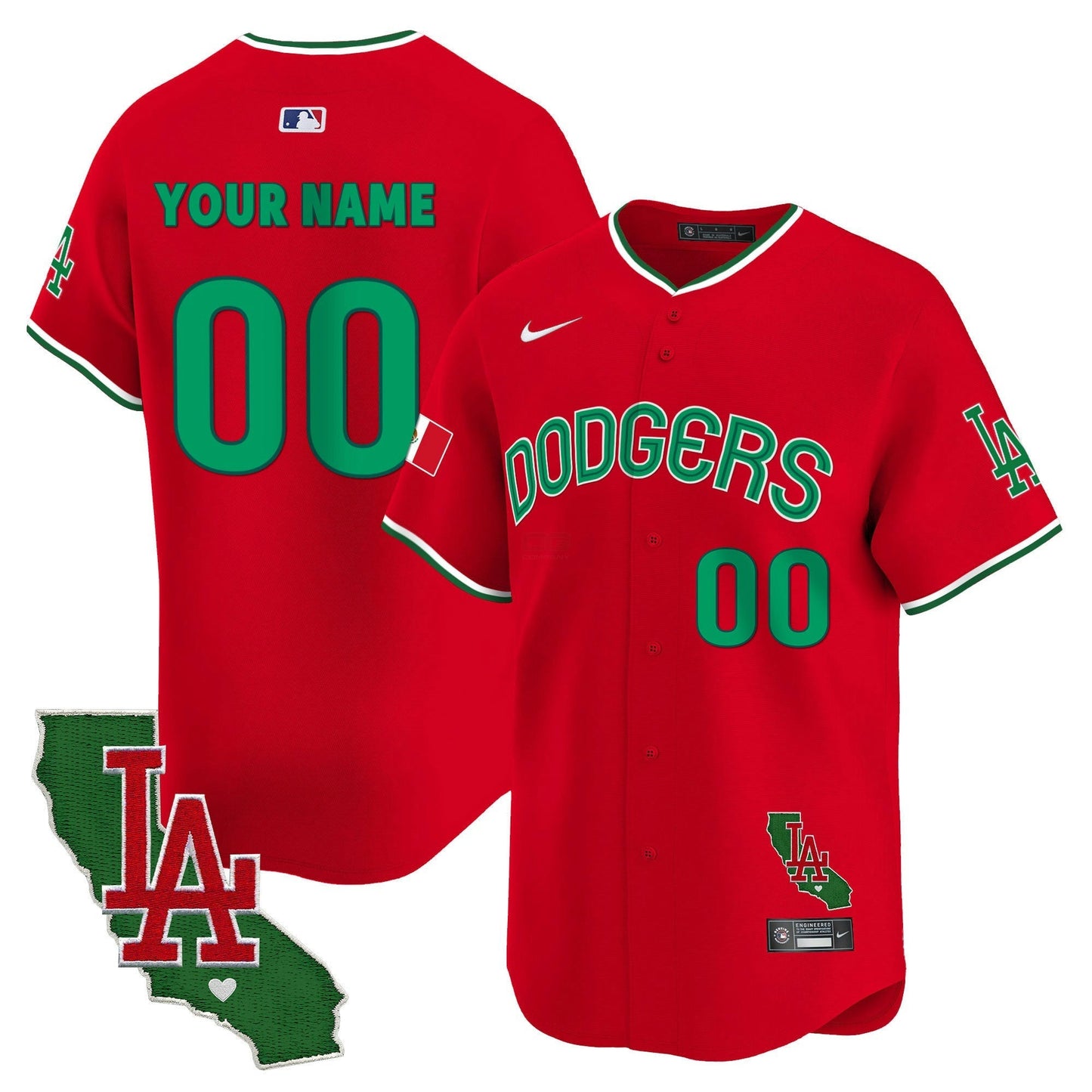 Camisa MLB Los Angeles Dodgers Mexico California Patch Vapor Premier Limited Jersey V3