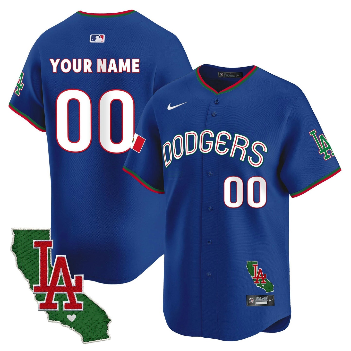 Camisa MLB Los Angeles Dodgers Mexico California Patch Vapor Premier Limited Jersey V3