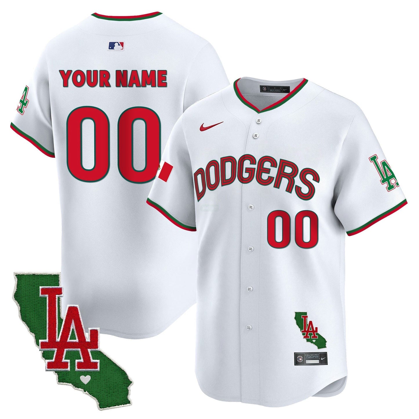 Camisa MLB Los Angeles Dodgers Mexico California Patch Vapor Premier Limited Jersey V3