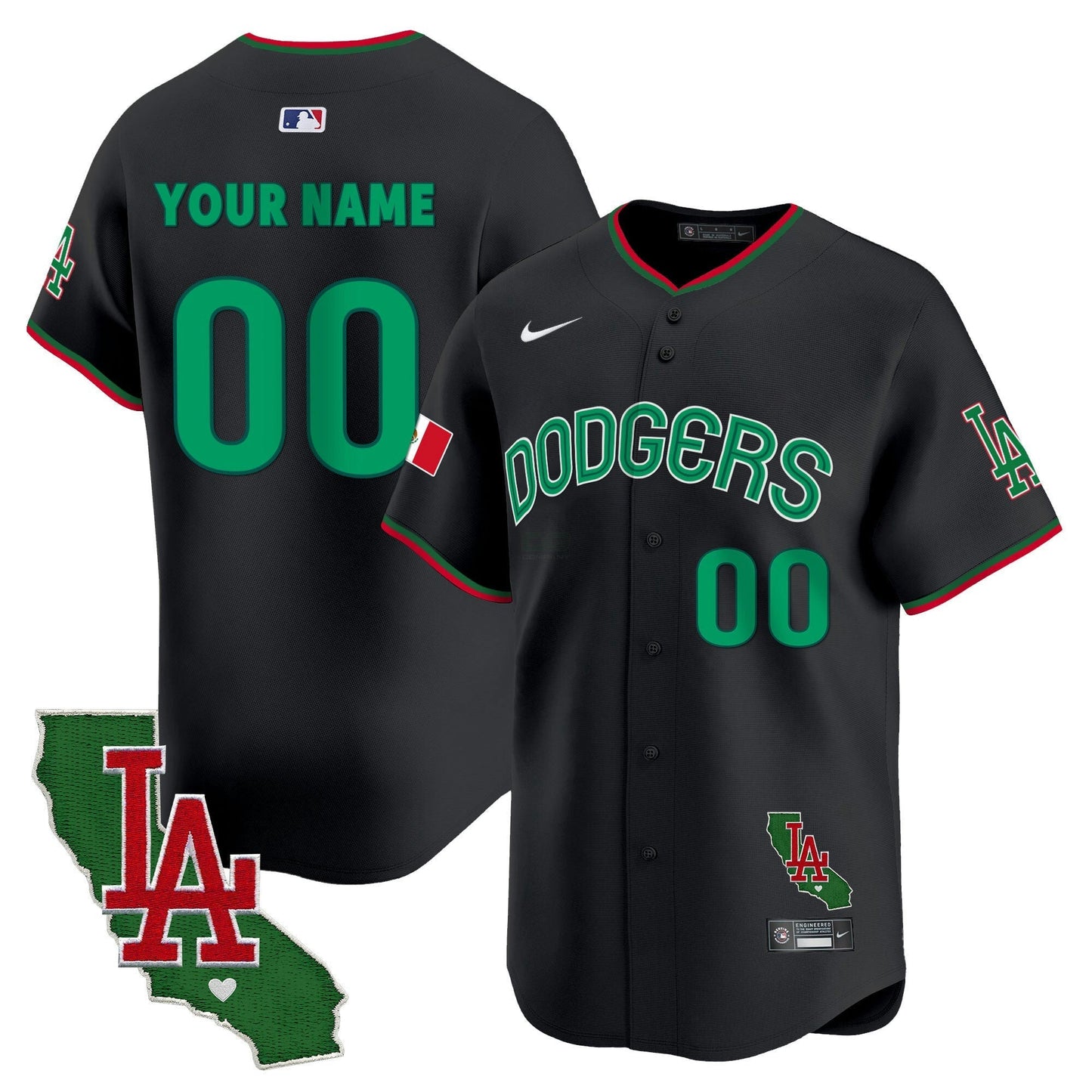 Camisa MLB Los Angeles Dodgers Mexico California Patch Vapor Premier Limited Jersey V3
