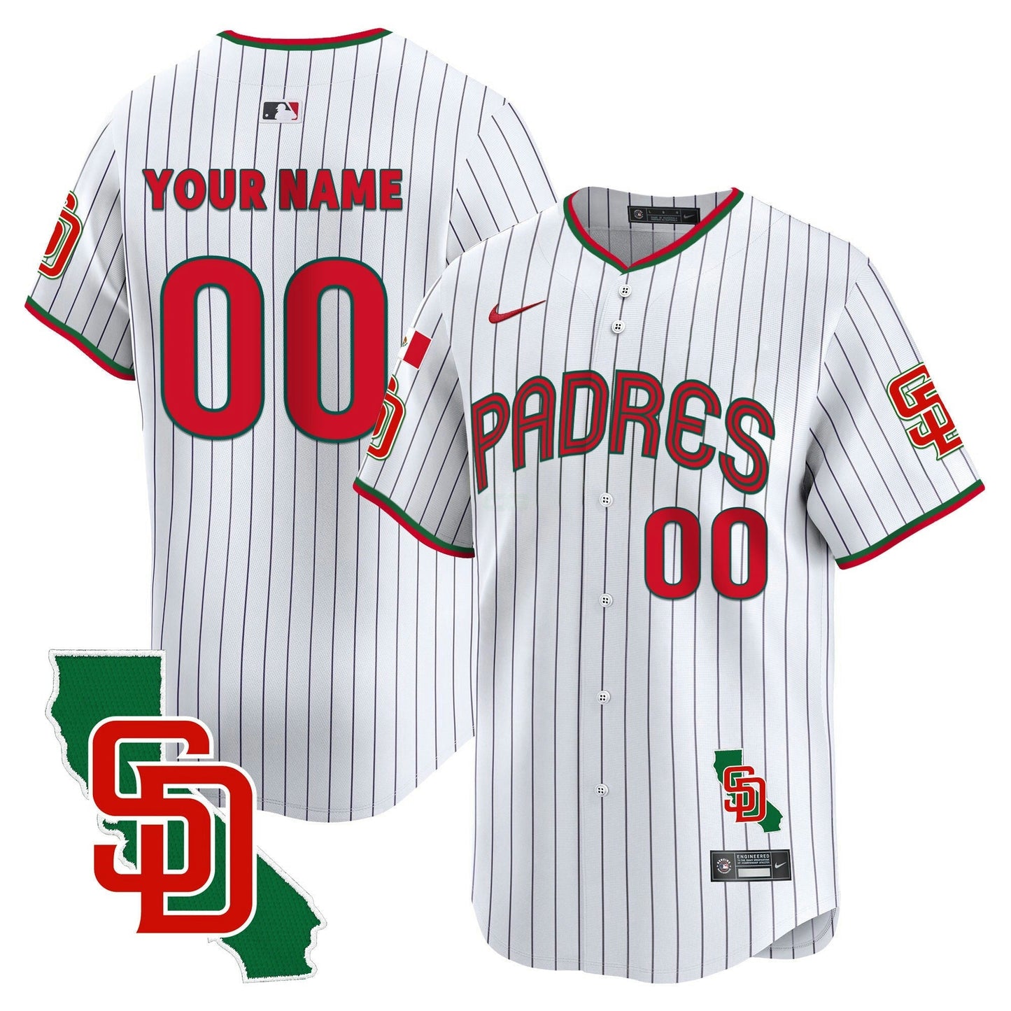 Camisa MLB San Diego Padres Mexico California Patch Vapor Premier Limited Jersey V4