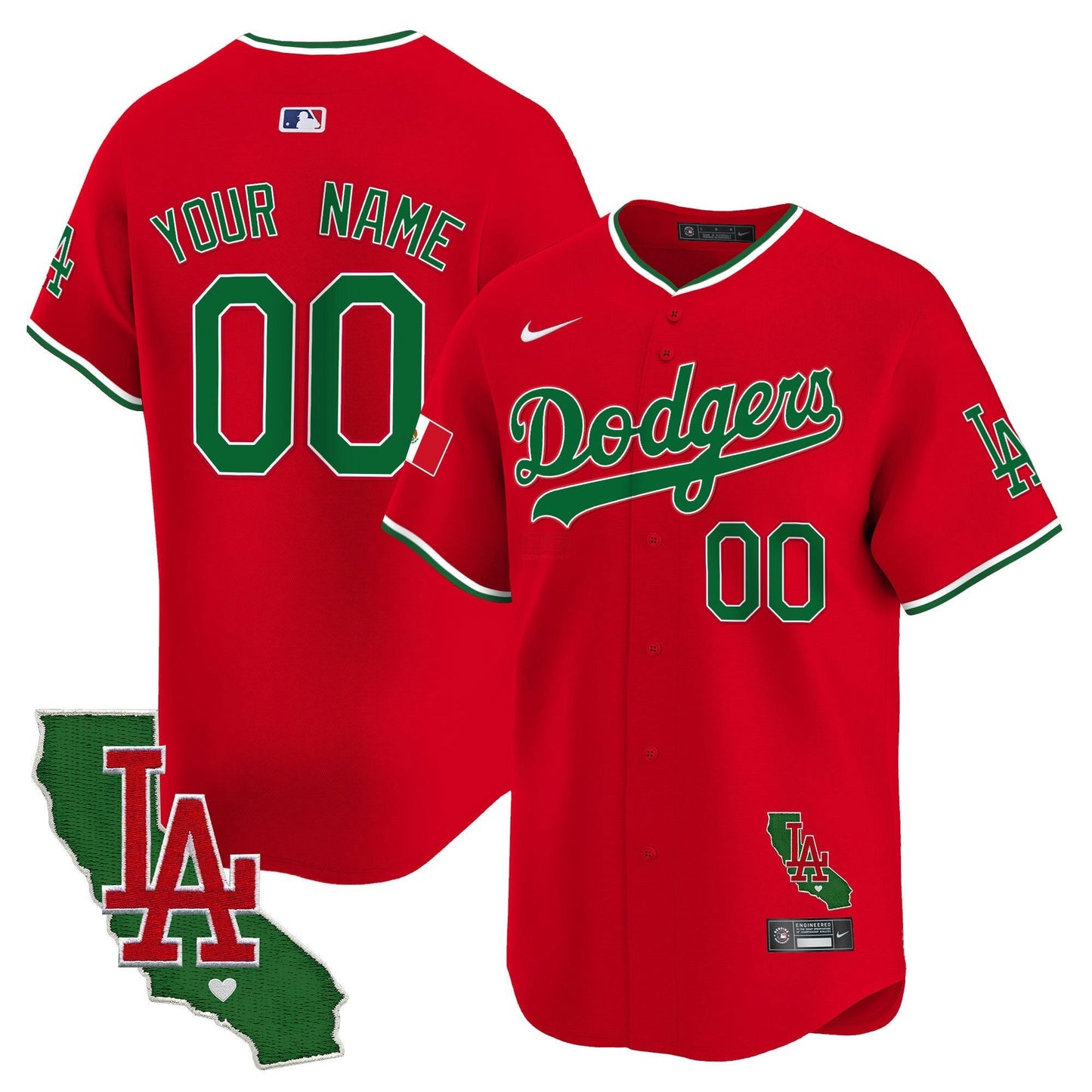Camisa MLB Los Angeles Dodgers Mexico California Patch Vapor Premier Limited Jersey V4