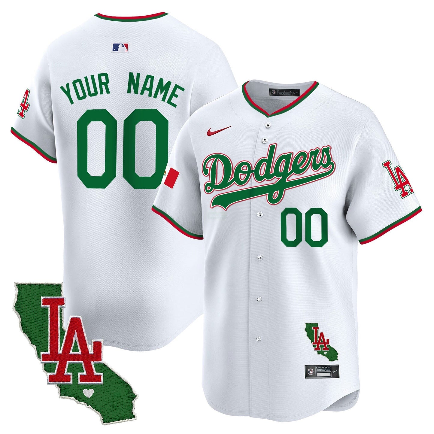 Camisa MLB Los Angeles Dodgers Mexico California Patch Vapor Premier Limited Jersey V4