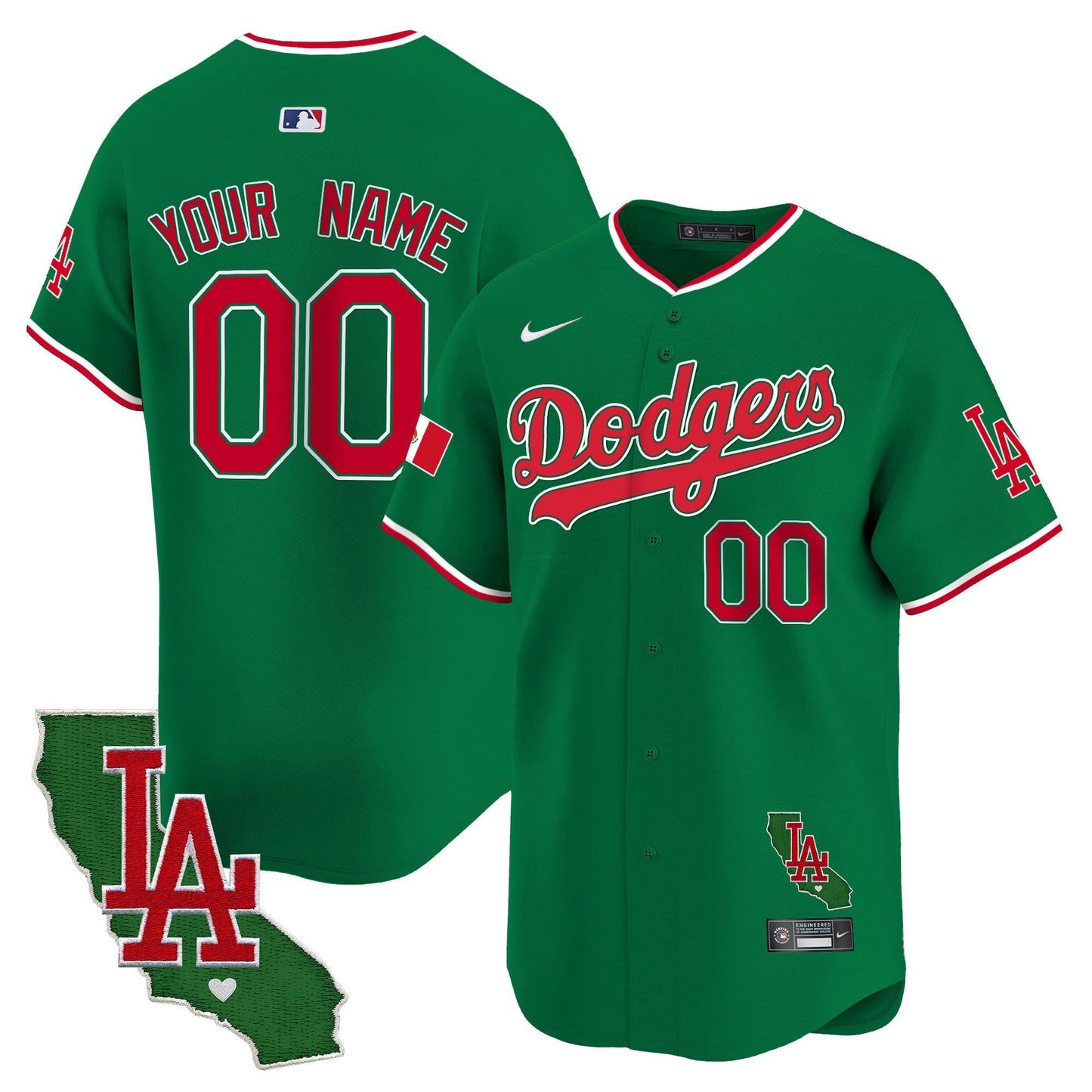 Camisa MLB Los Angeles Dodgers Mexico California Patch Vapor Premier Limited Jersey V4