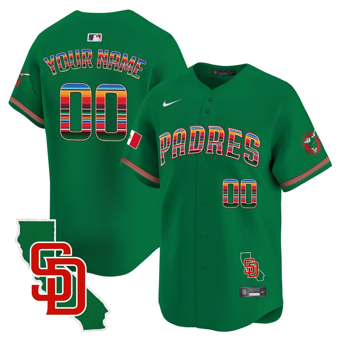 Camisa MLB San Diego Padres Mexico California Patch Vapor Premier Limited Jersey