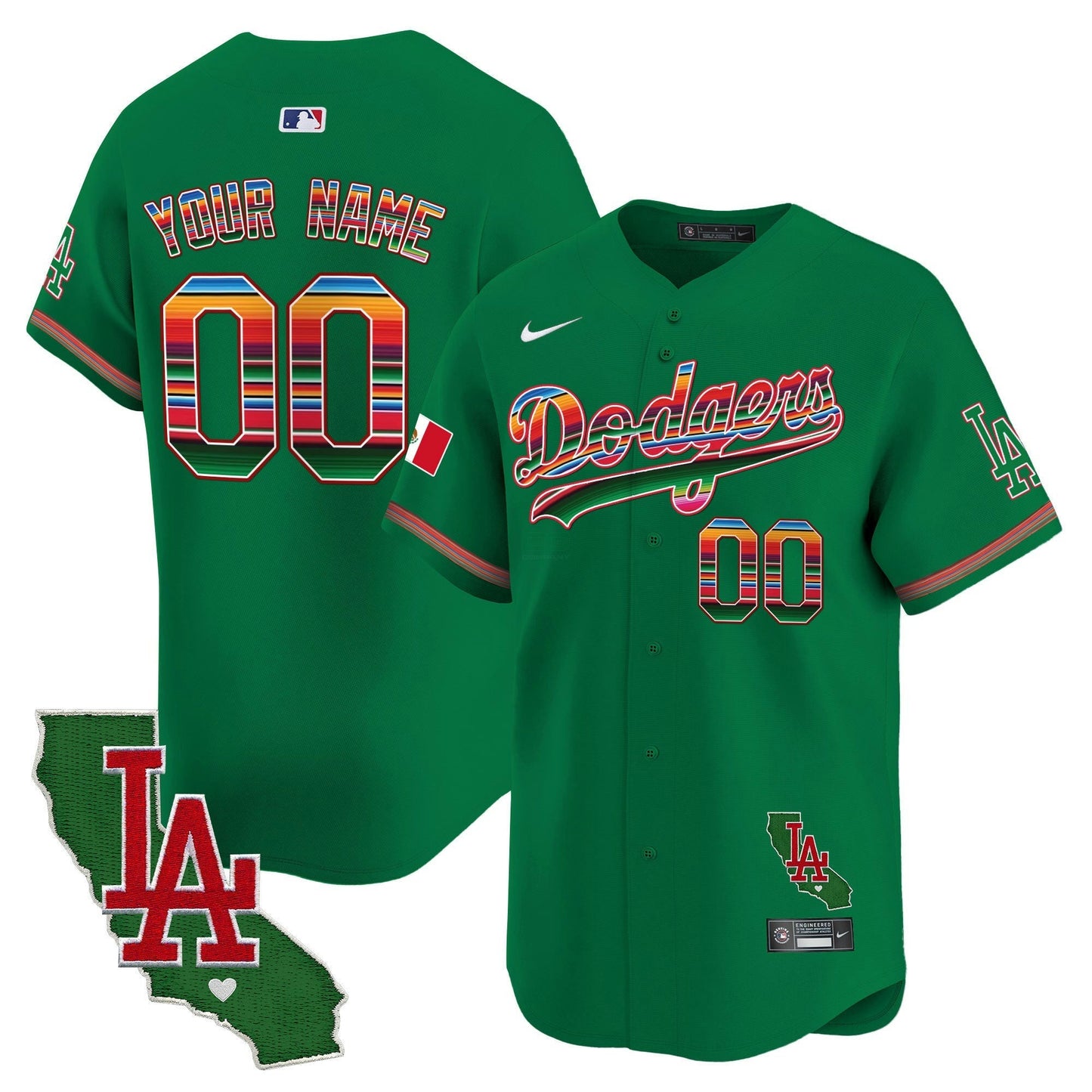 Camisa MLB Los Angeles Dodgers Mexico California Patch Vapor Premier Limited Jersey