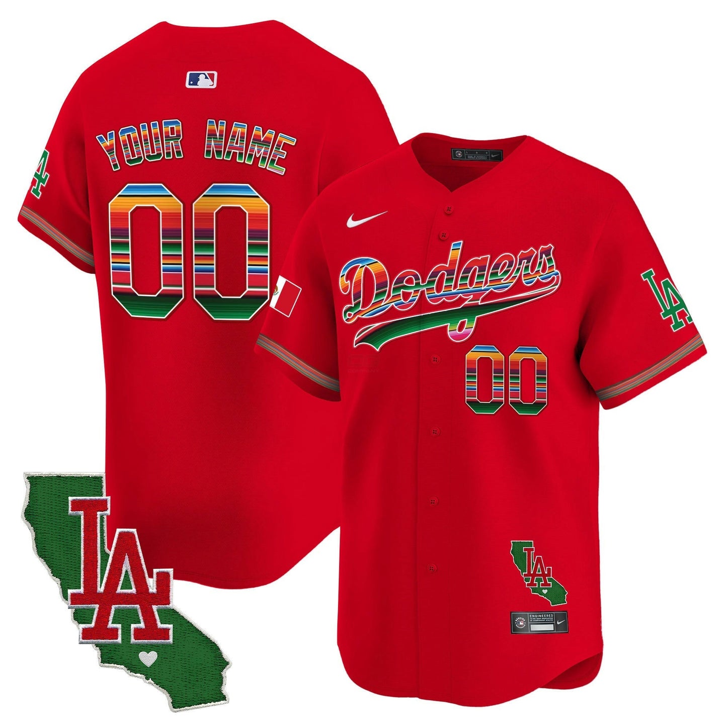 Camisa MLB Los Angeles Dodgers Mexico California Patch Vapor Premier Limited Jersey