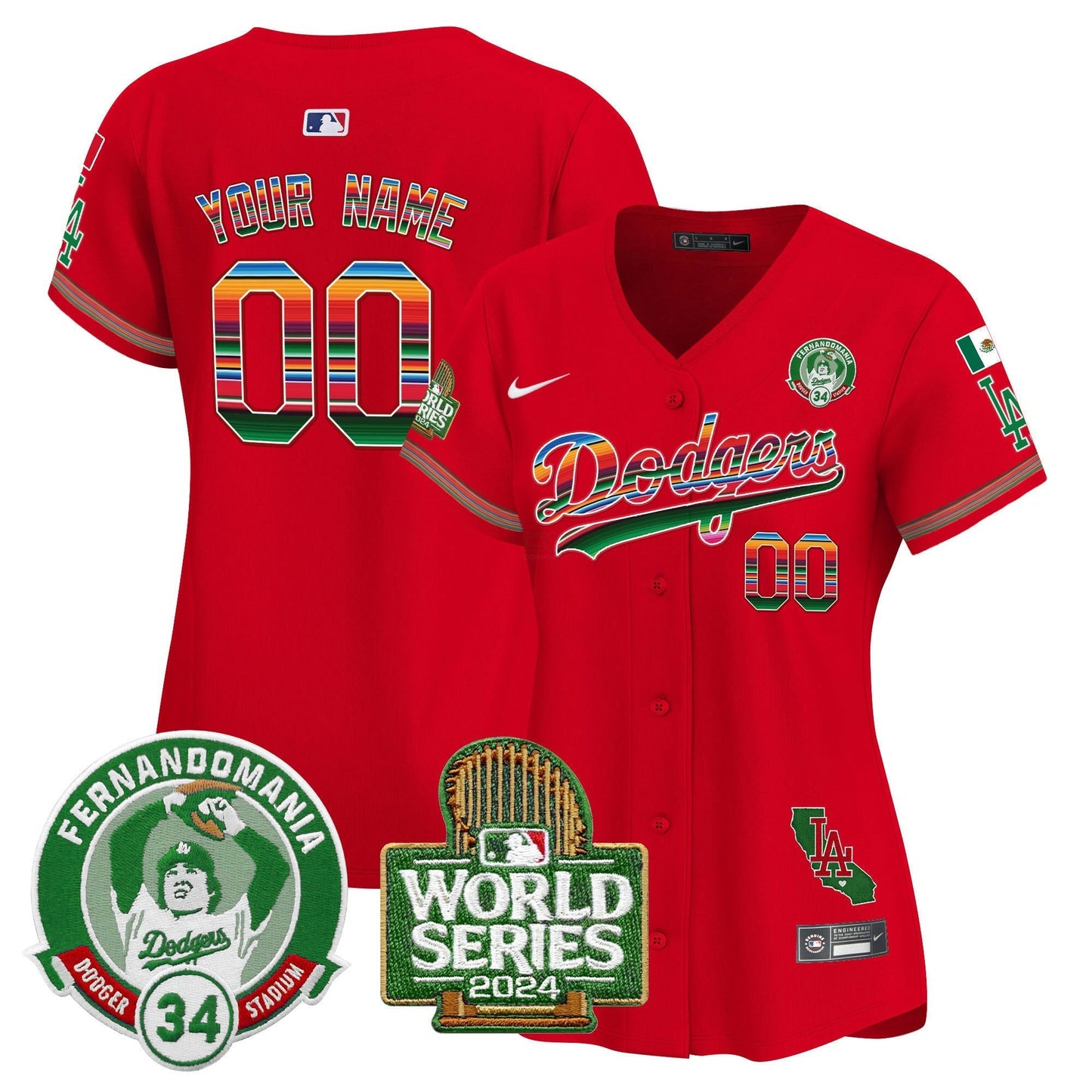 Camisa MLB Mexico Fernando Valenzuela & 2024 World Series Patch Vapor Premier Limited Jersey