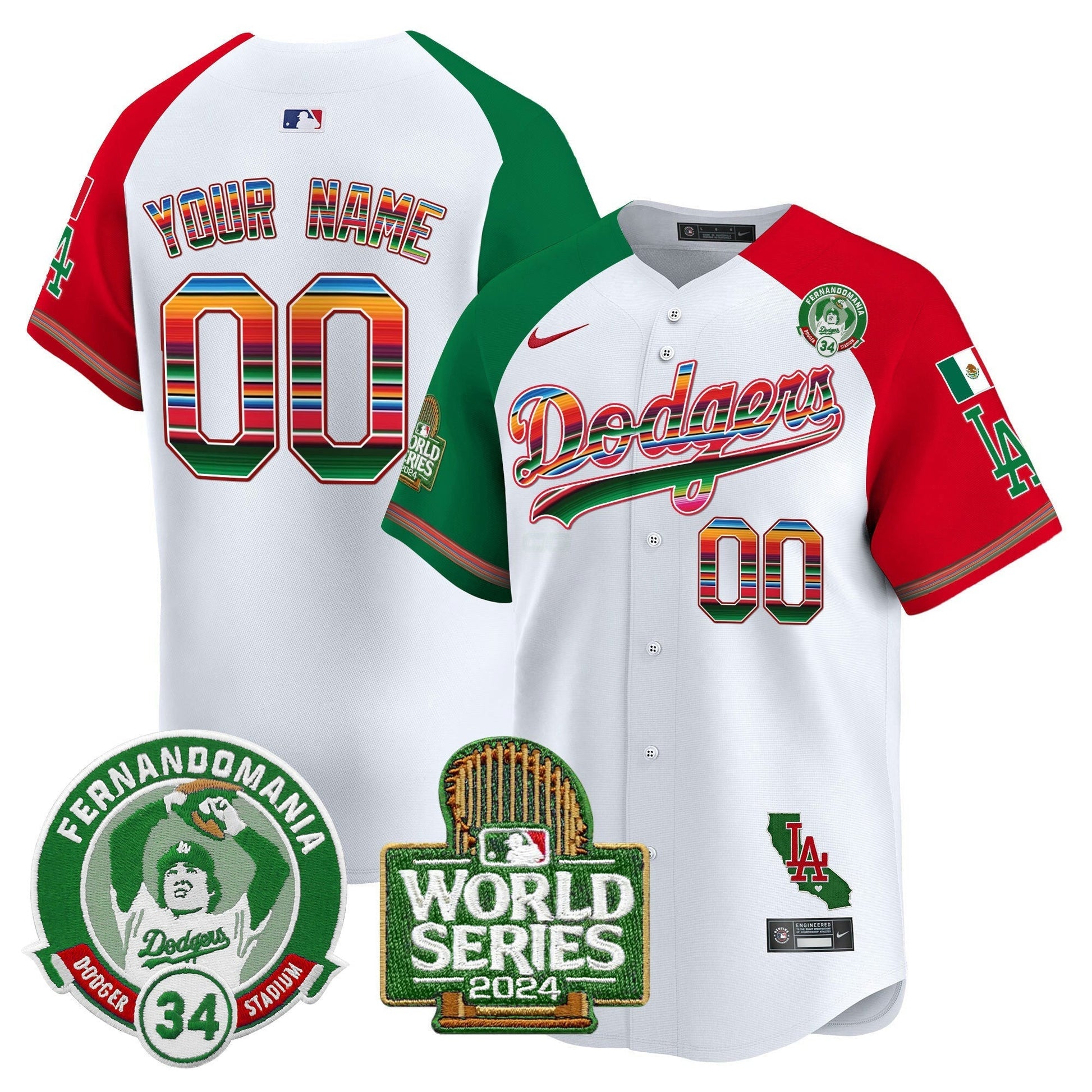 Camisa MLB Mexico Fernando Valenzuela & 2024 World Series Patch Vapor Premier Limited Jersey