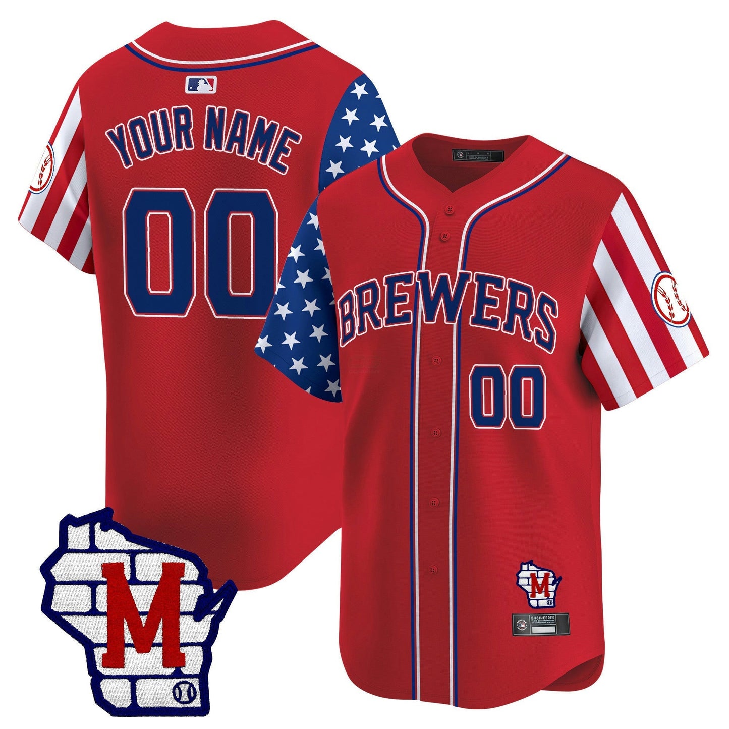 Camisa MLB Milwaukee 2025 Independence Day Vapor Premier Limited Jersey