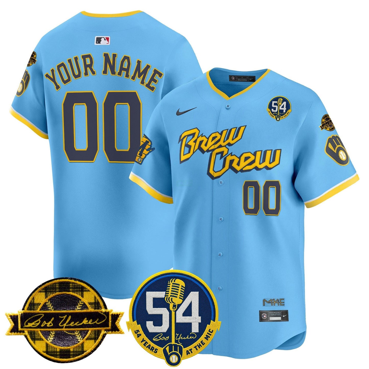 Camisa MLB Milwaukee ‘Bob Uecker – 54 Seasons for ’ Vapor Premier Limited Jersey