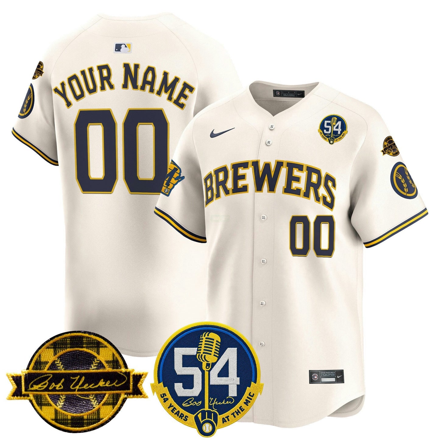 Camisa MLB Milwaukee ‘Bob Uecker – 54 Seasons for ’ Vapor Premier Limited Jersey