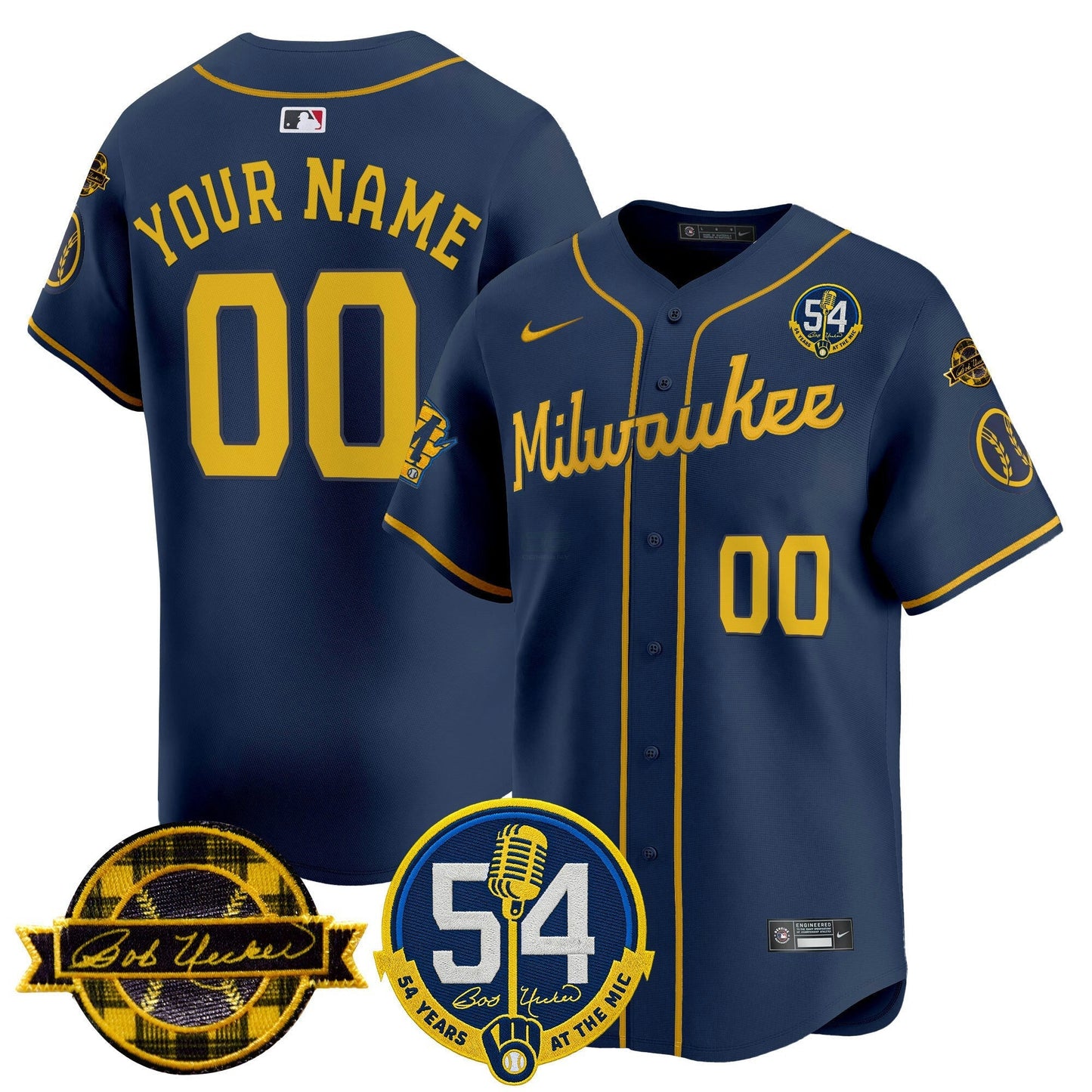 Camisa MLB Milwaukee ‘Bob Uecker – 54 Seasons for ’ Vapor Premier Limited Jersey