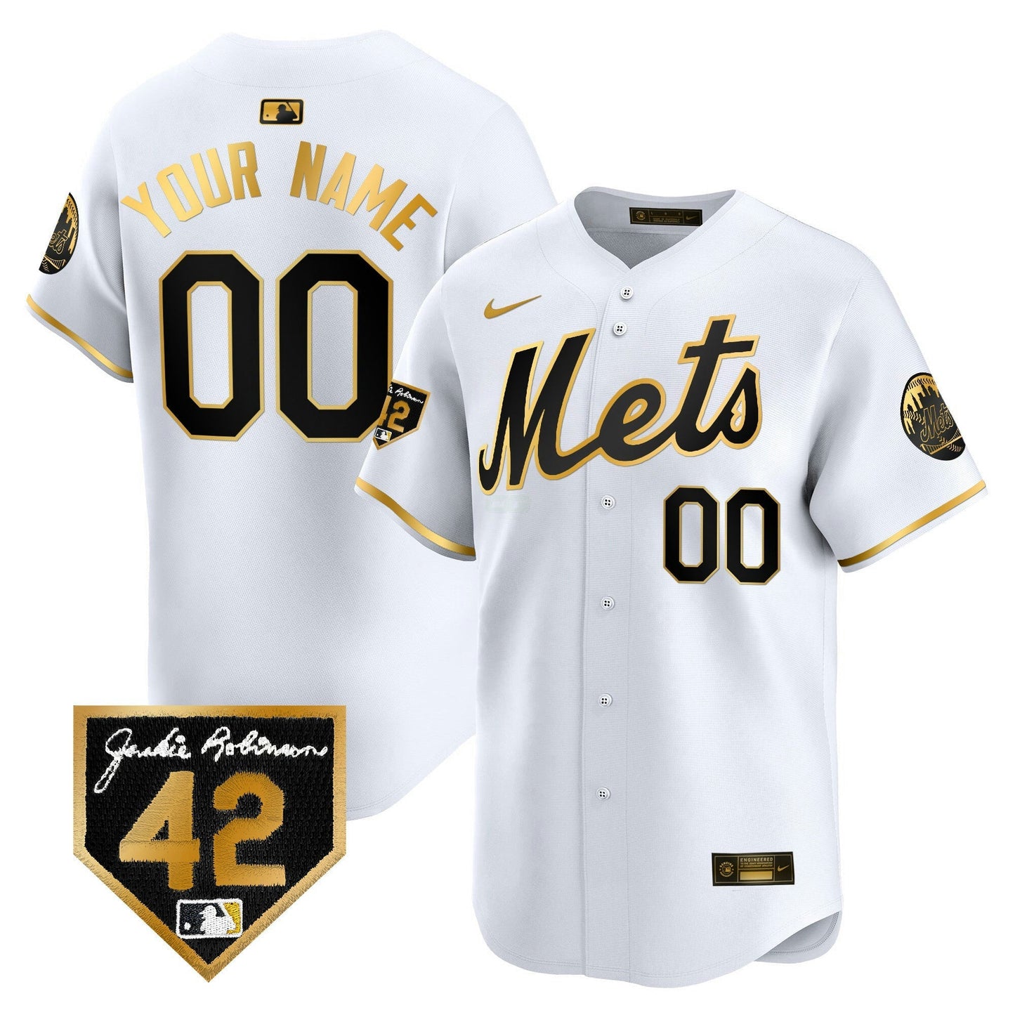 Camisa MLB New York Mets New York 2024 Jackie Robinson Patch Vapor Premier Limited Jersey