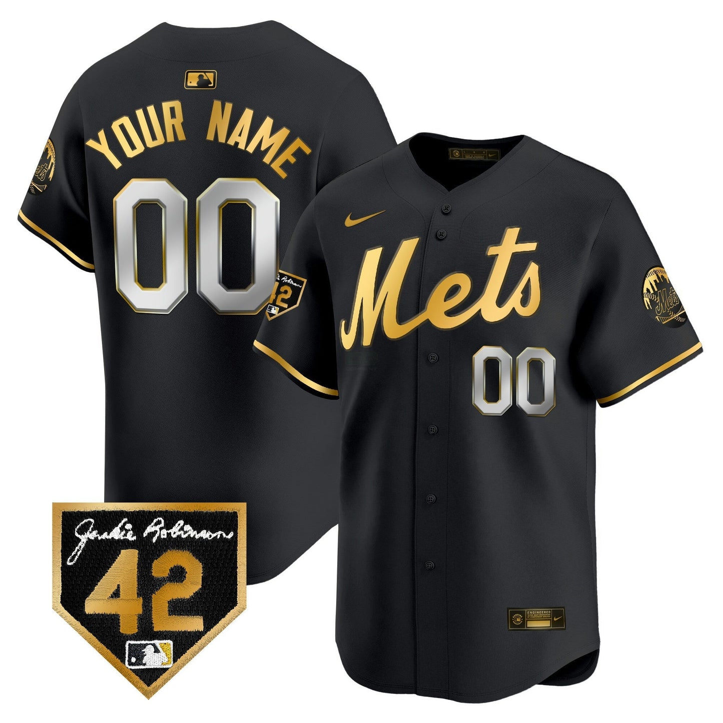 Camisa MLB New York Mets New York 2024 Jackie Robinson Patch Vapor Premier Limited Jersey