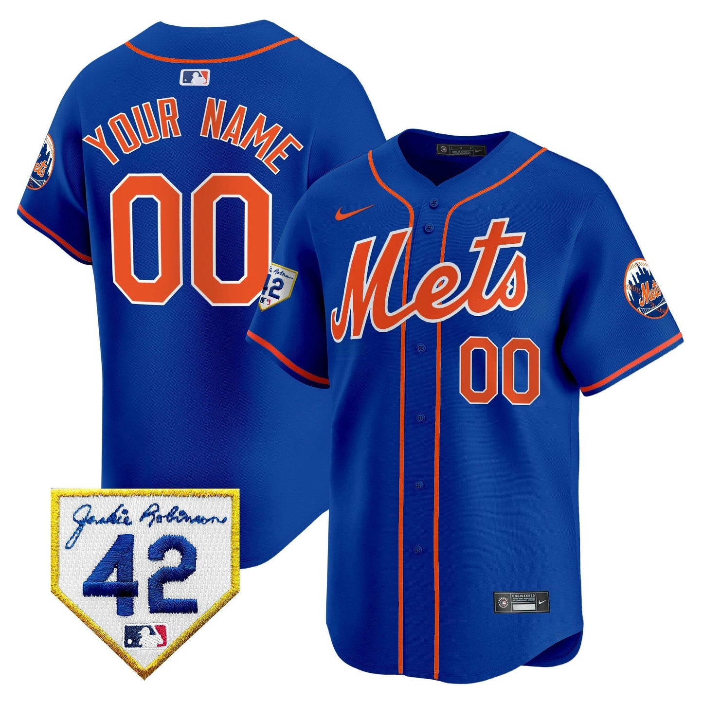 Camisa MLB New York Mets New York 2024 Jackie Robinson Patch Vapor Premier Limited Jersey