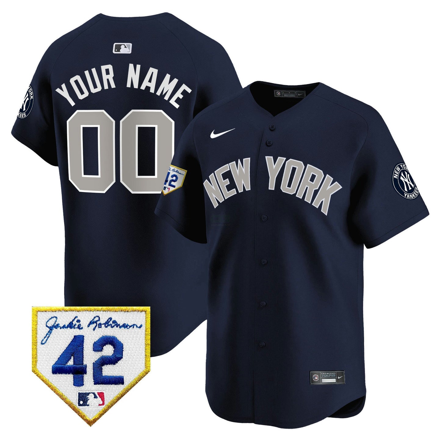 Camisa MLB New York Yankees New York 2024 Jackie Robinson Patch Vapor Premier Limited Jersey