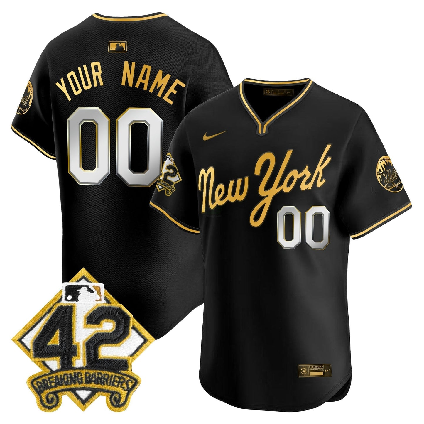 Camisa MLB New York 2025 Jackie Robinson Patch Road Alternativa Jersey